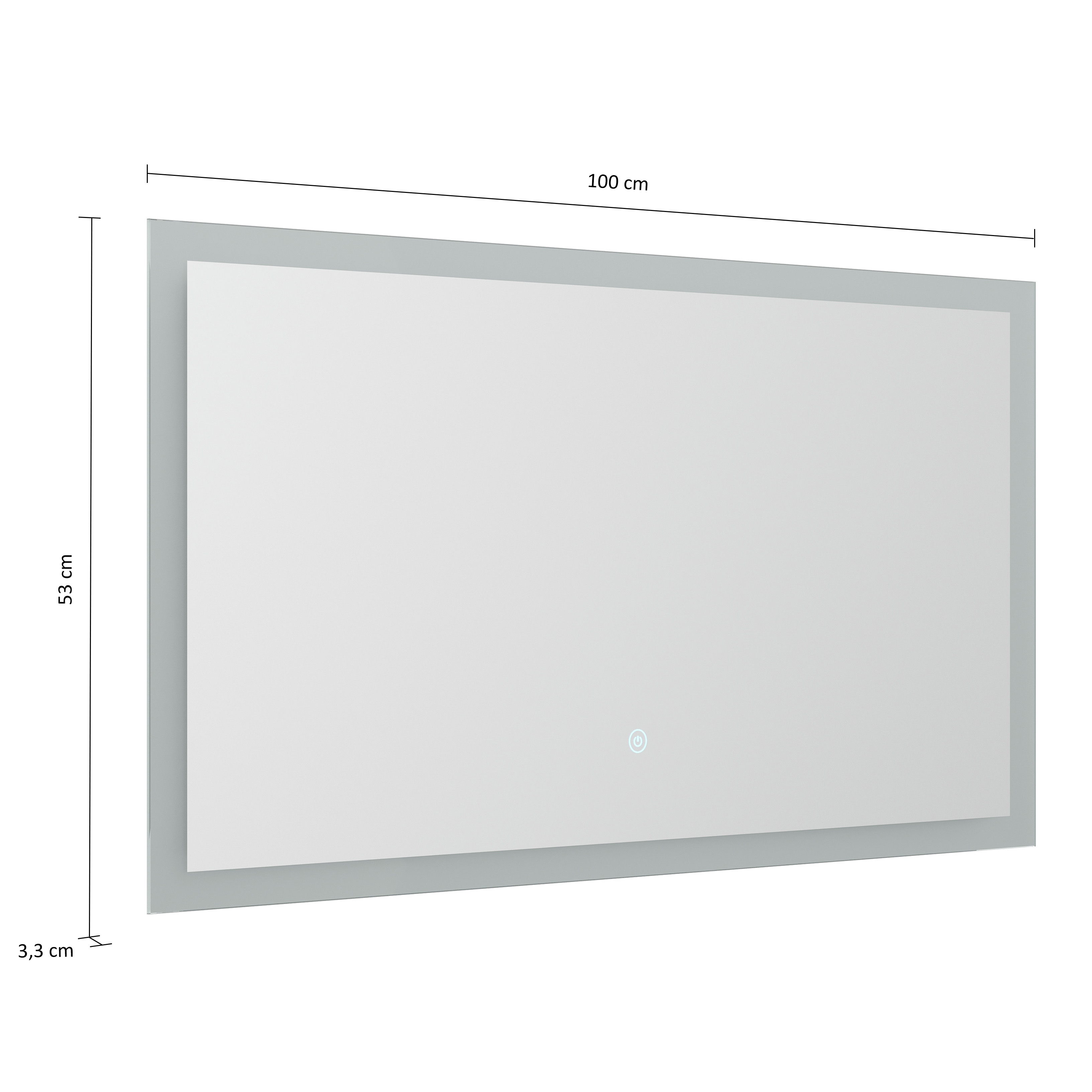 Badmöbel Mars 1000 2 Hahnlöcher 2-teilig LED Spiegel SlimLine weiss hochglanz