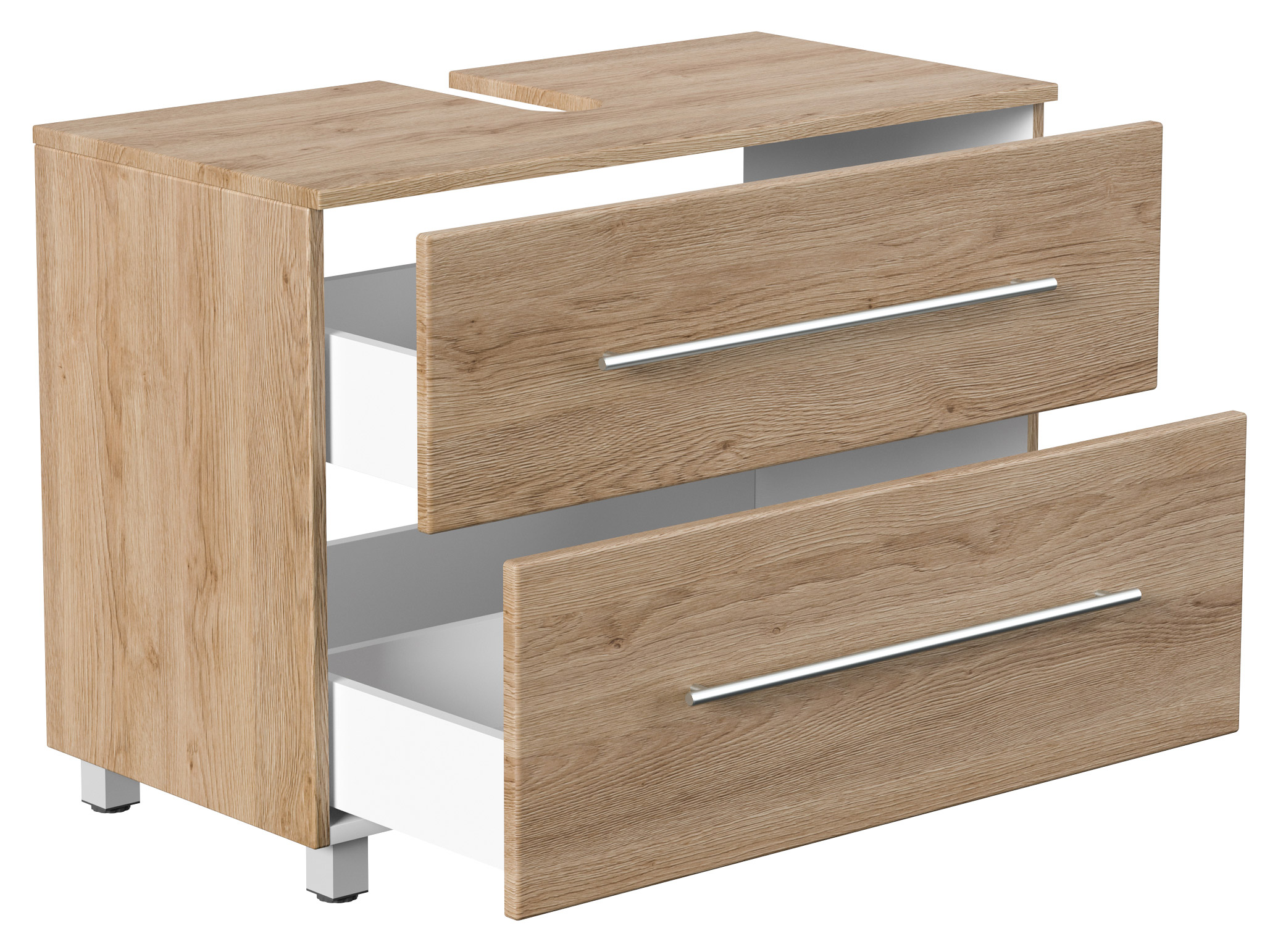 Universal Unterbau auf Standfüßen 85 cm SoftClose eiche hell