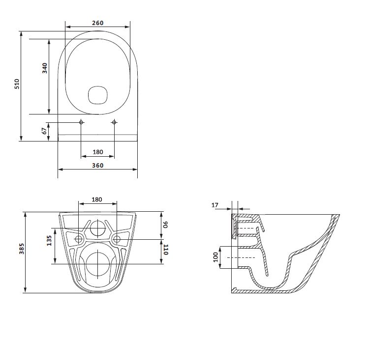 WC-Set REMO mit Tornado-Spülung, Vorwandelement 40 cm und Betätigungsplatte