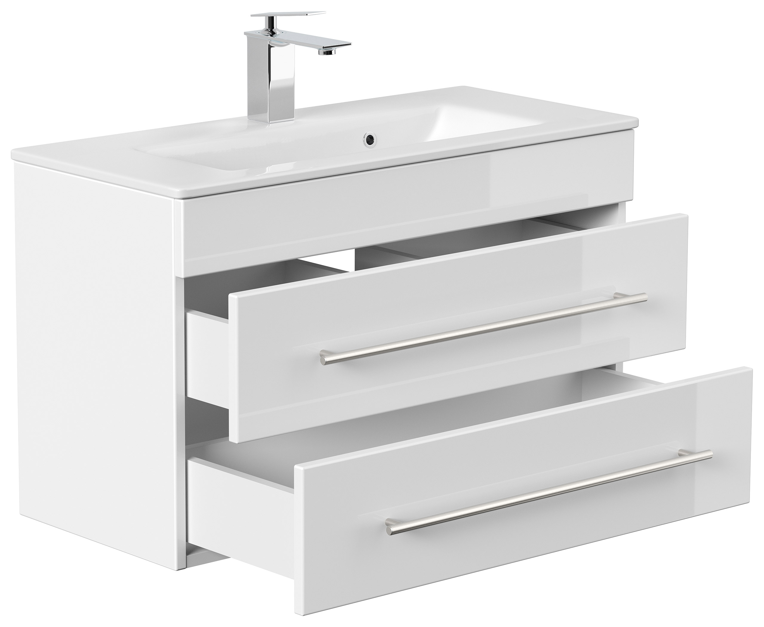 Badmöbel Mars 800 SlimLine SoftClose weiss hochglanz Badmöbel Mars 800 SlimLine SoftClose weiss hochglanz