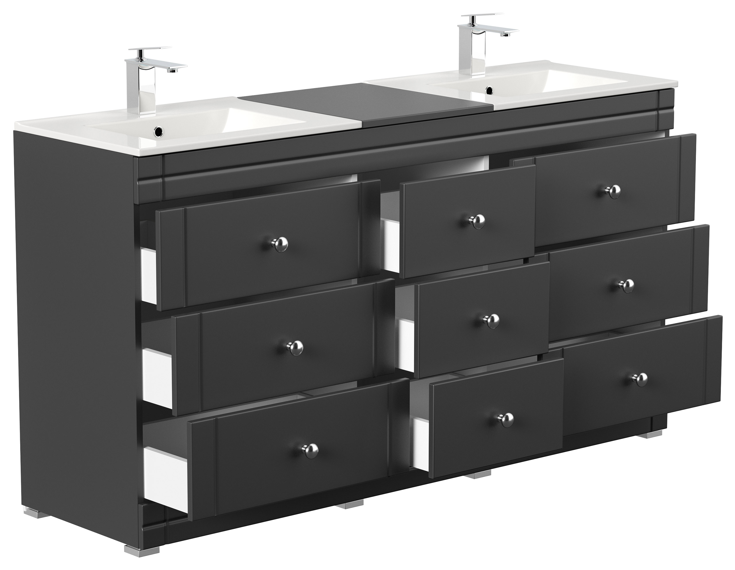 Stand Badmöbel Cosmo Klassik SoftClose schwarz