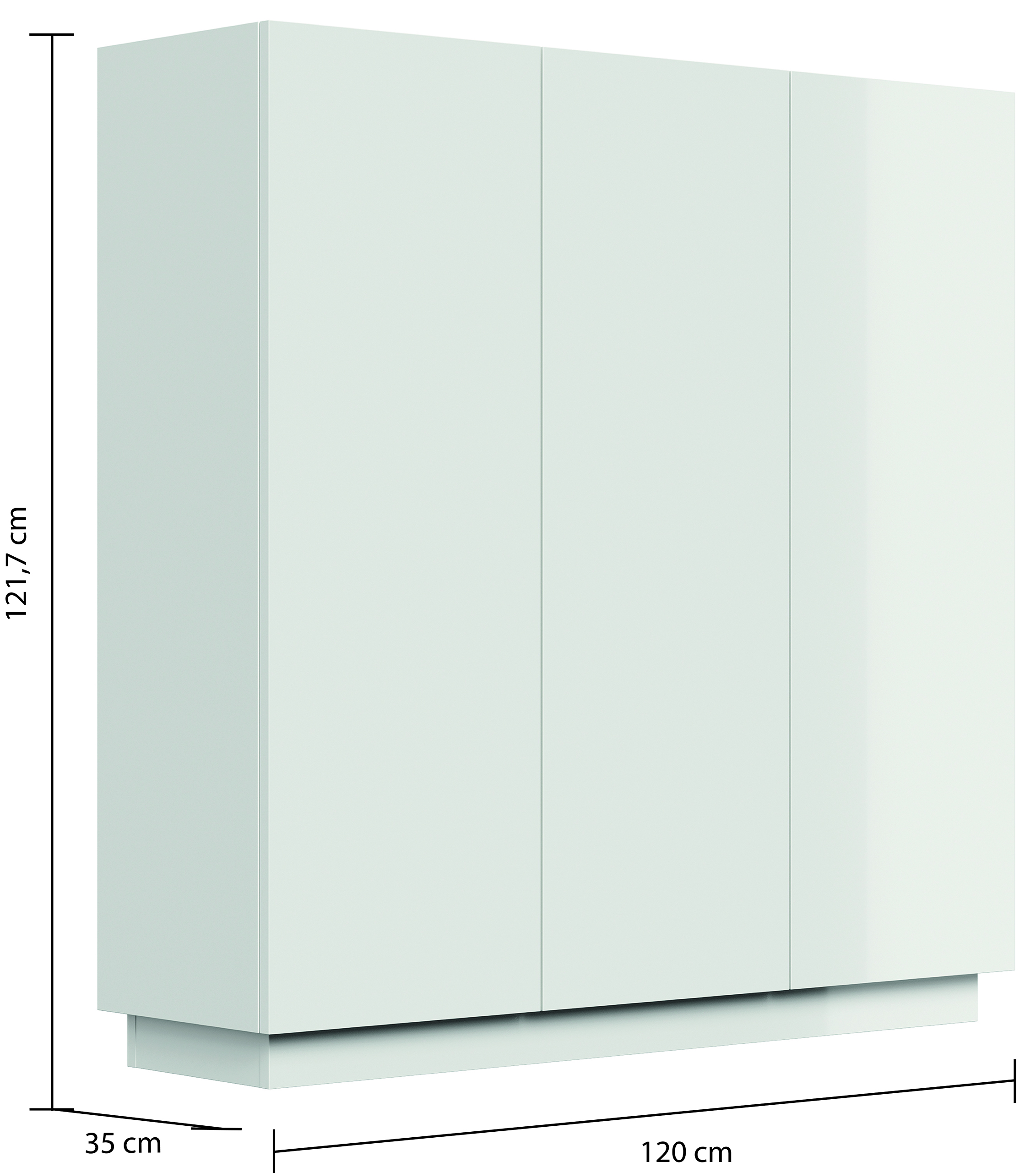 Sideboard Schuhschrank Alius-L 3 Türen Grafit hochglanz