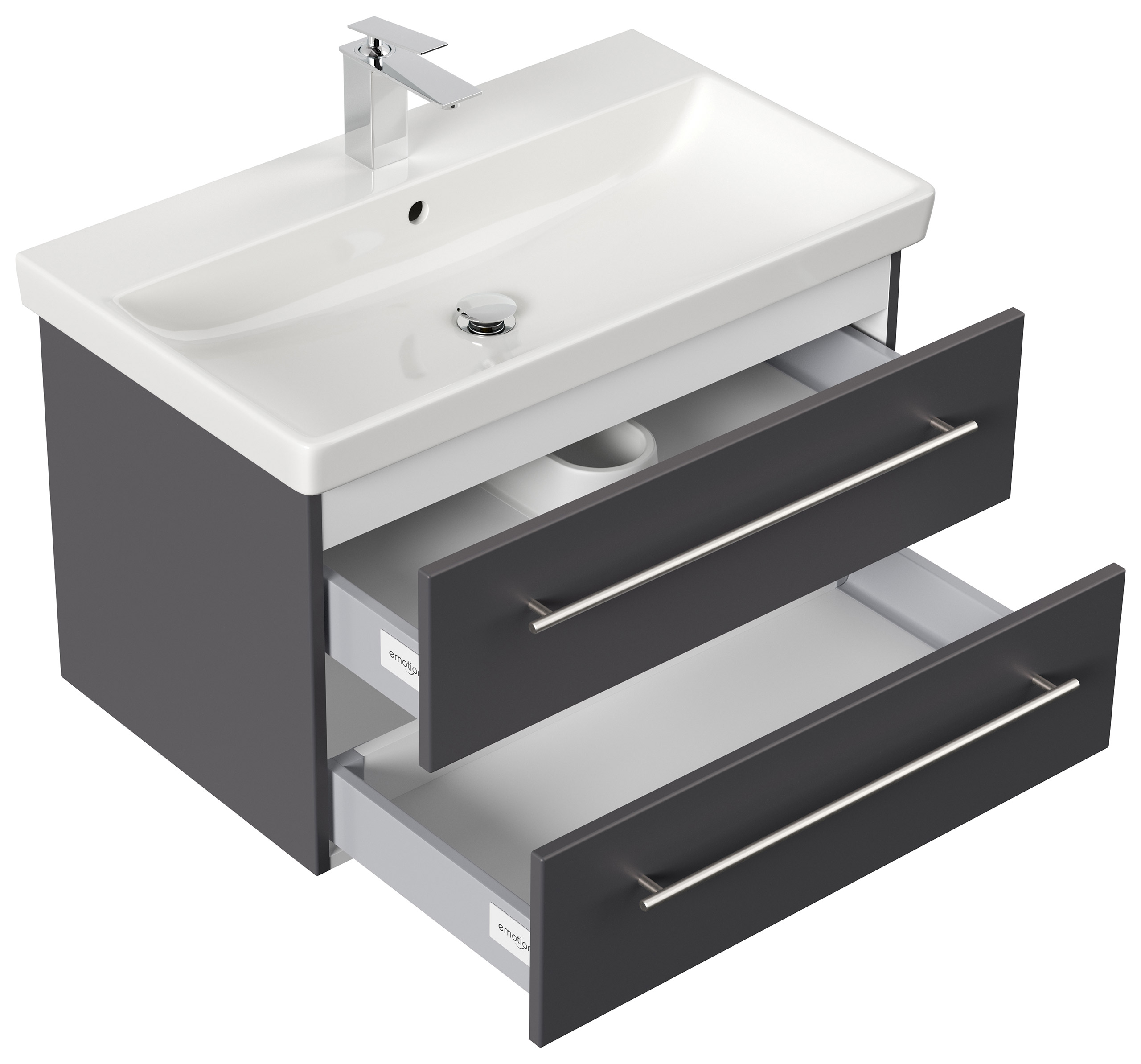Badmöbel mit Villeroy & Boch Avento Waschbecken 80cm SoftClose anthrazit