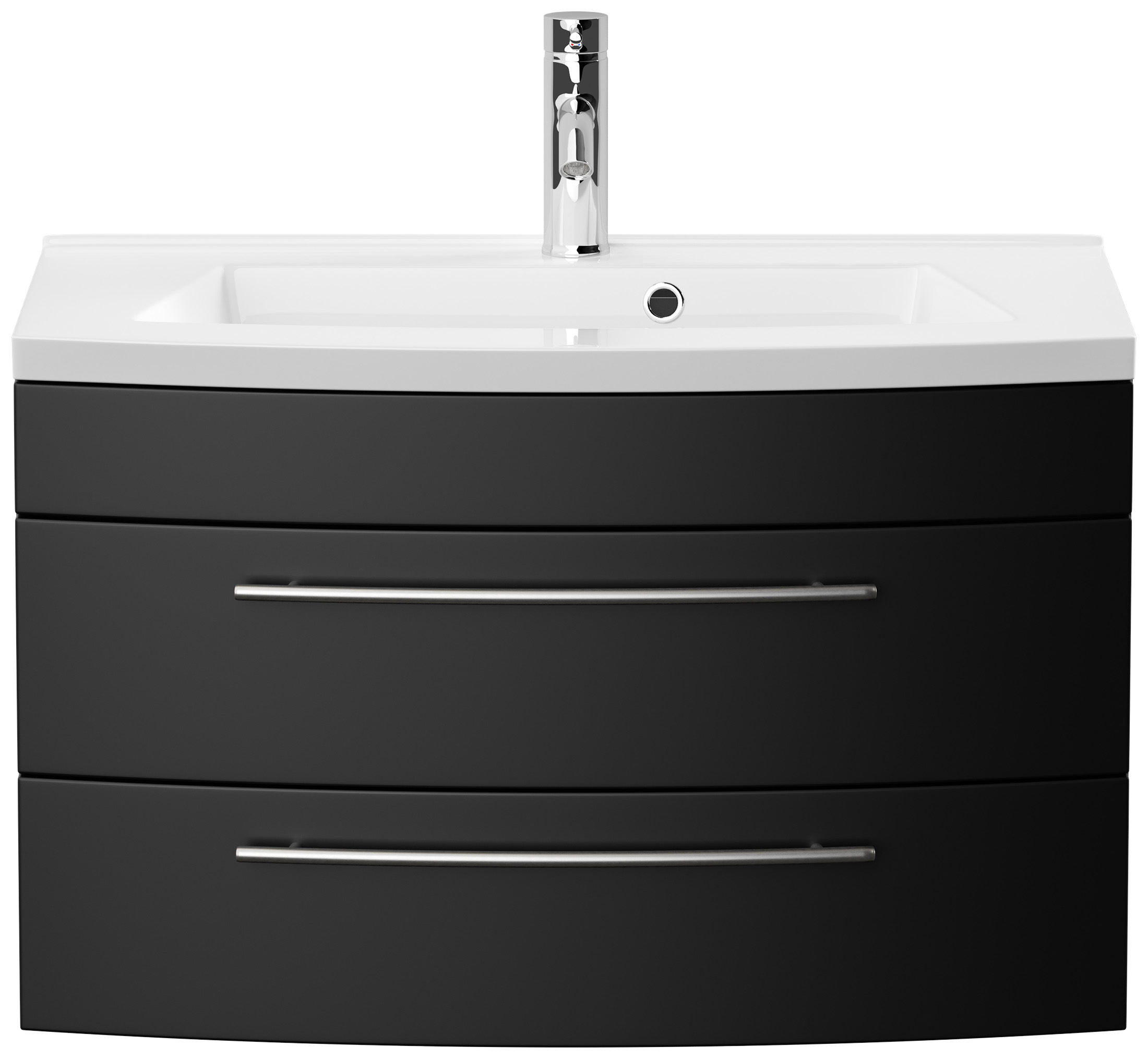 Badmöbel Bella 80 mit runder Front SoftClose schwarz