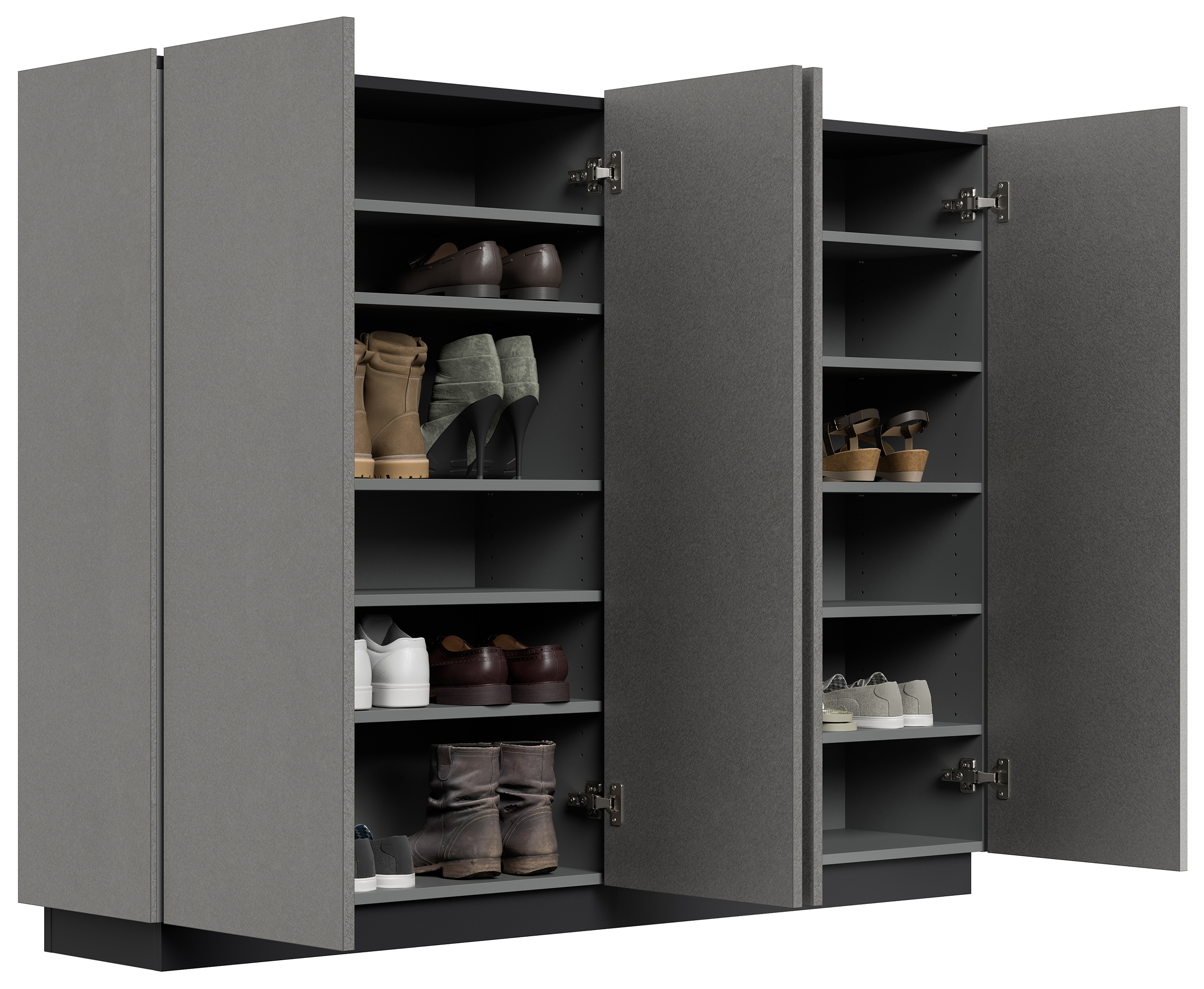 Raumwunder Schuhschrank Alius-XL 4 Türen 36 Paar Asche
