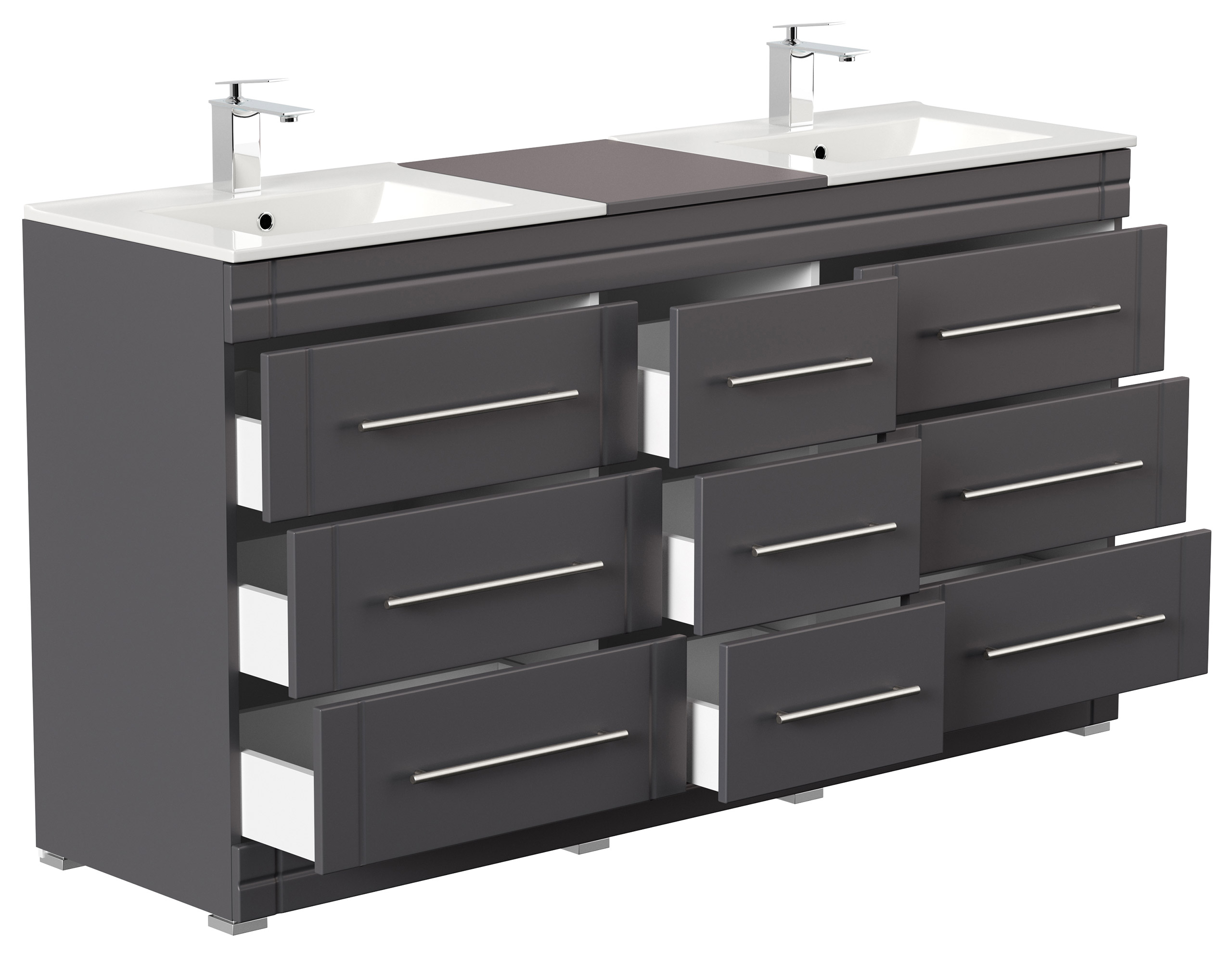 Stand Badmöbel Cosmo Modern SoftClose anthrazit