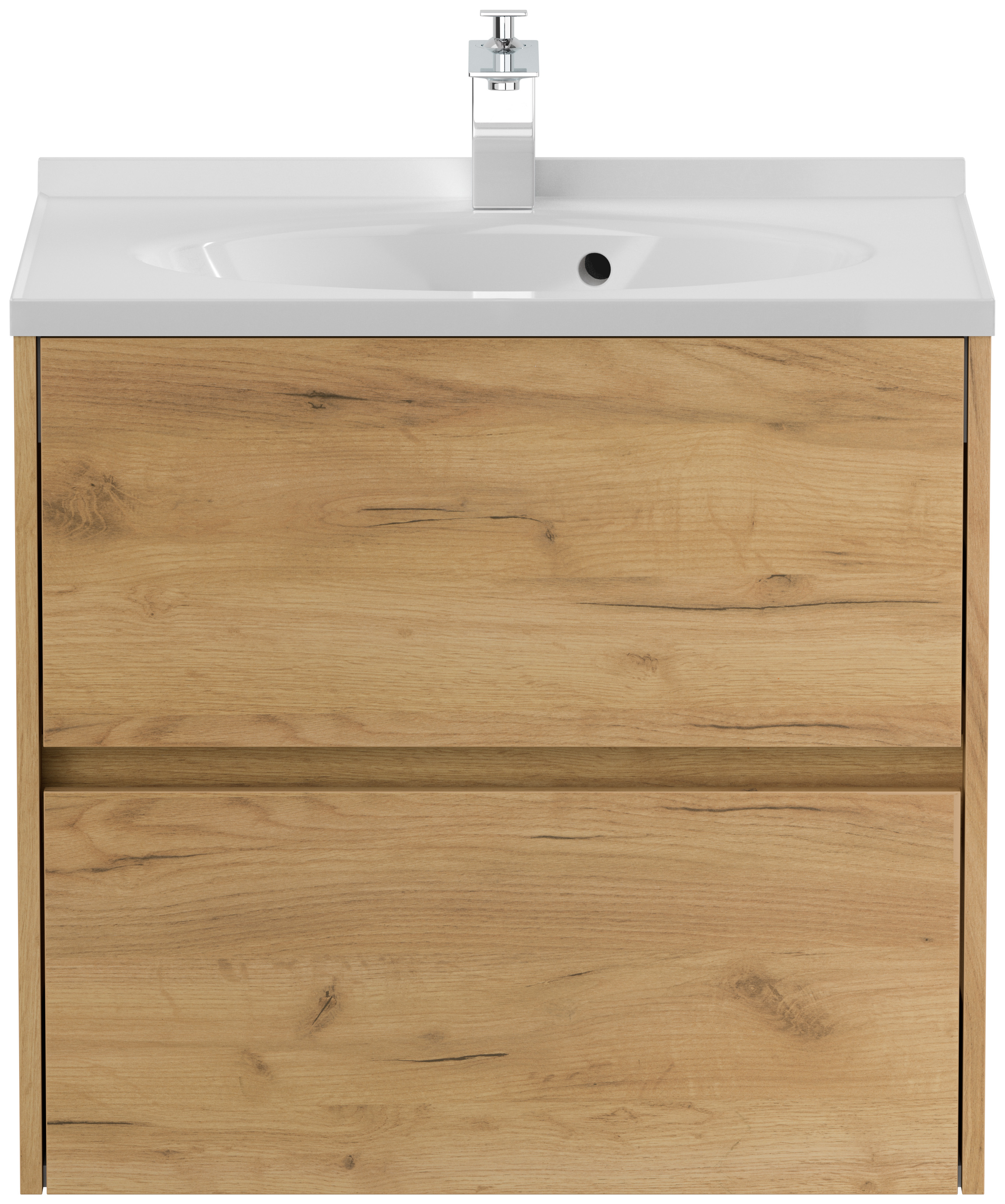 Badmöbel Rina & Waschtisch 70cm 2 Greifraum SoftClose Auszüge eiche gold