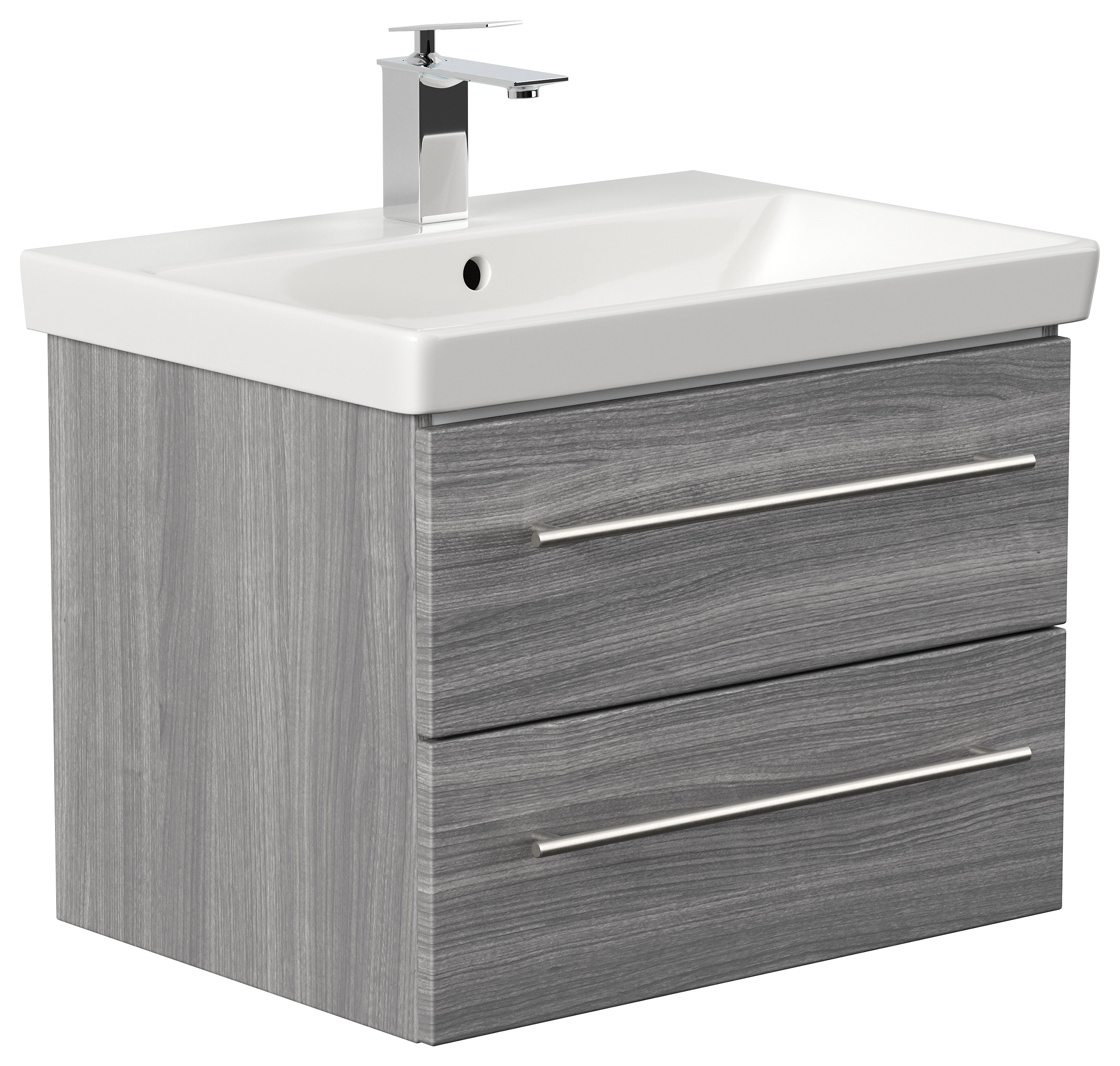 Badmöbel mit Villeroy & Boch Avento Waschbecken 65cm SoftClose silbereiche