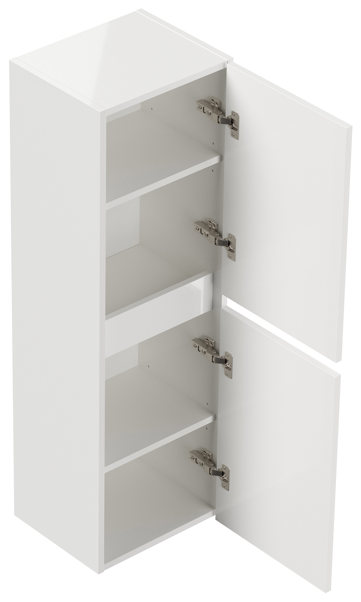 Badezimmer Hochschrank 112cm  Softclose Taifun Wandmontage weiß Hgl