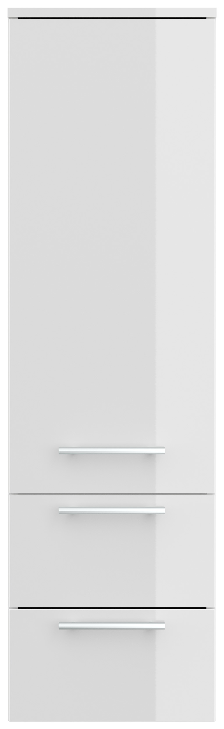 Hochschrank 120 cm weiss hochglanz mit Glaseinlagen