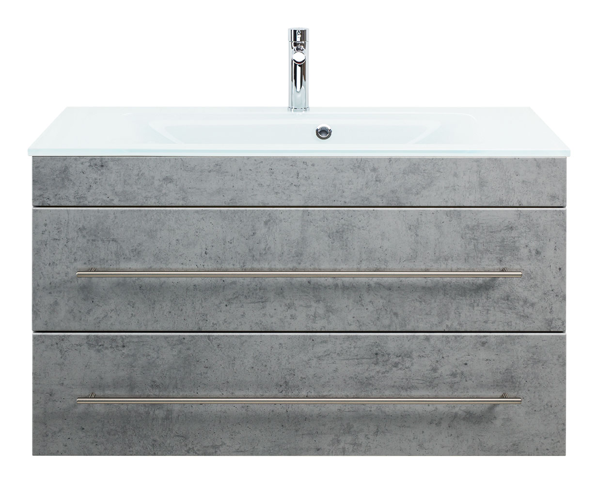 Badmöbel Vitro 1000 mit Glaswaschbecken SoftClose beton