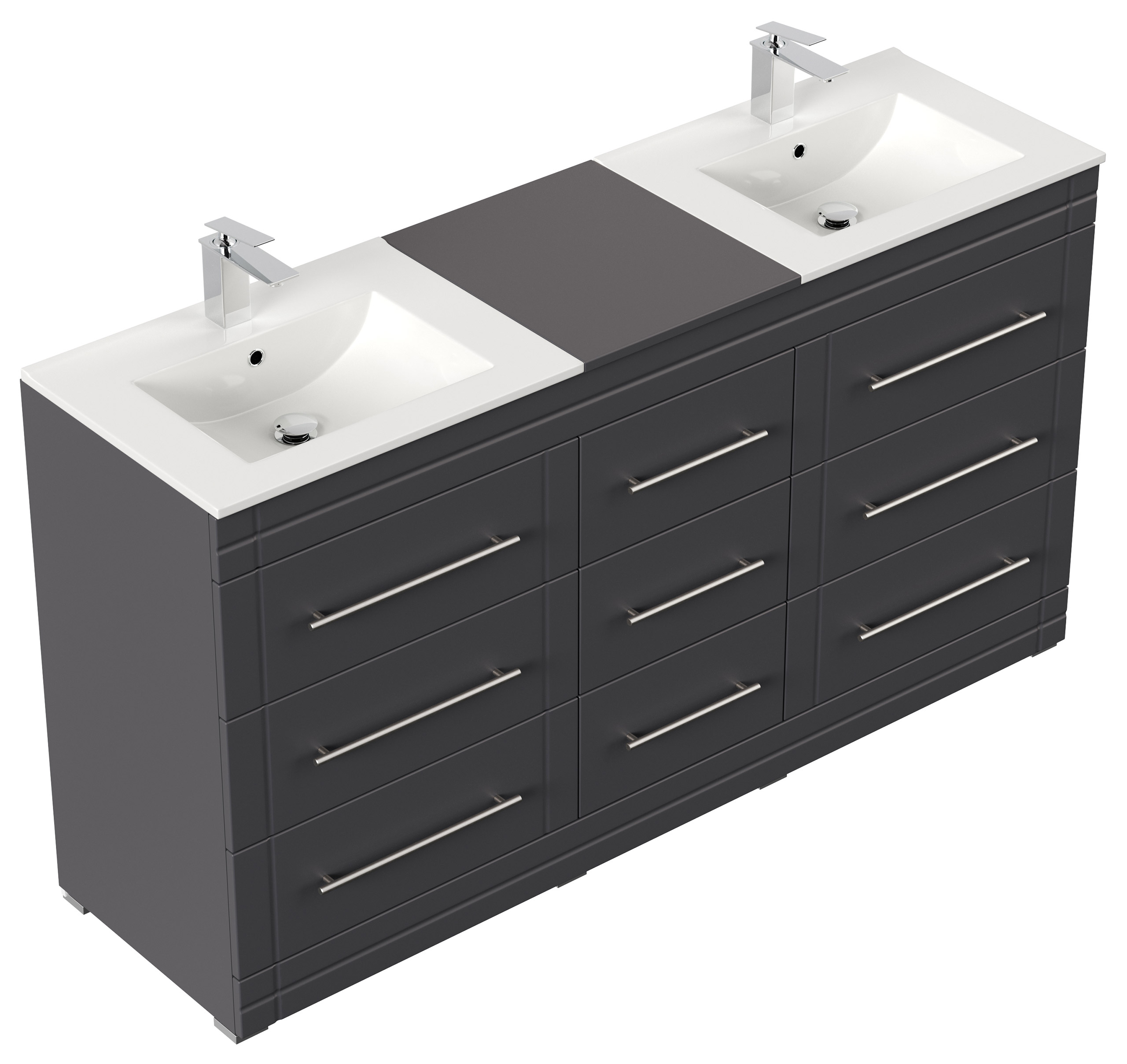 Stand Badmöbel Cosmo Modern SoftClose anthrazit