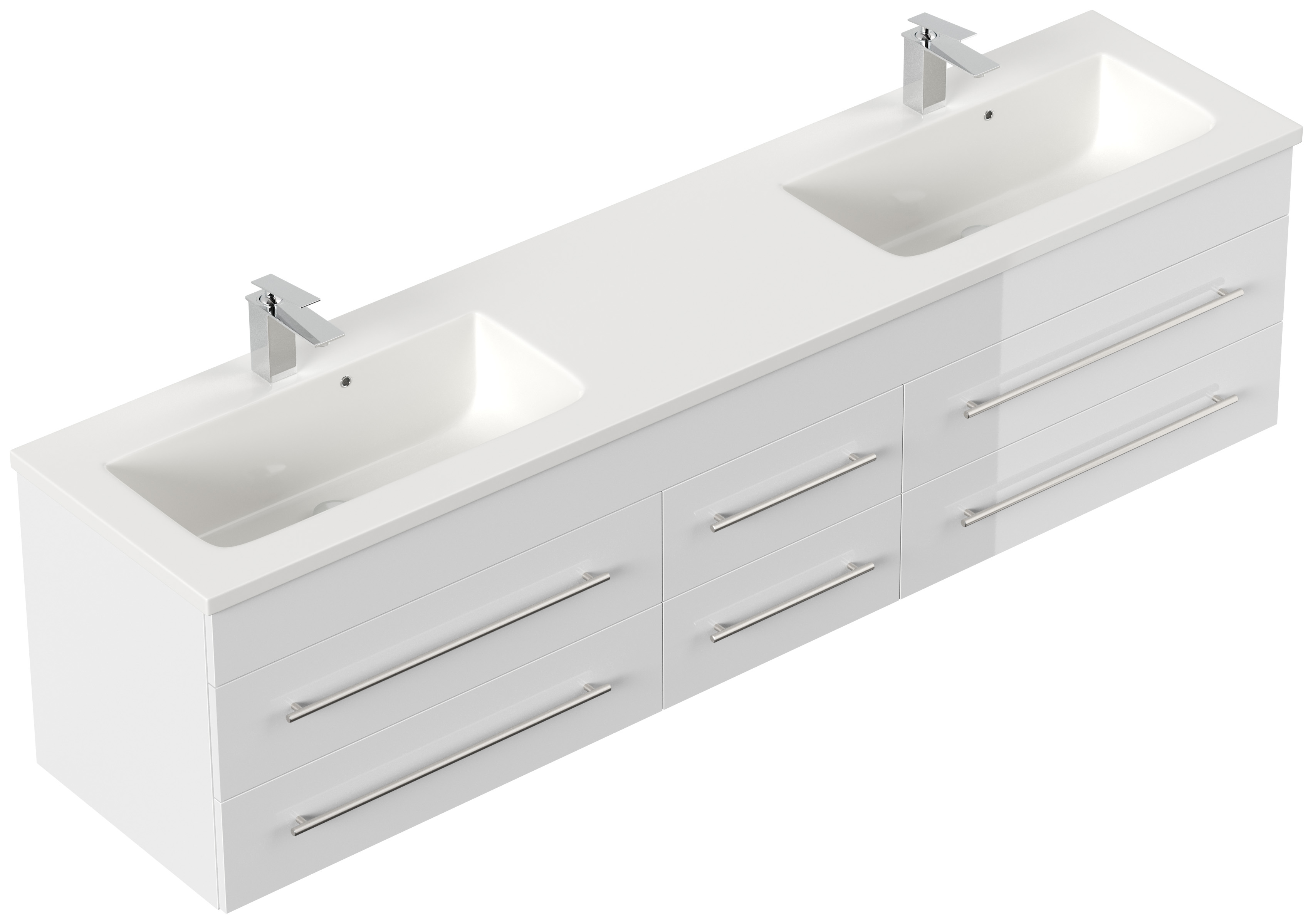 Badmöbel Colossos 200 SoftClose weiss hochglanz