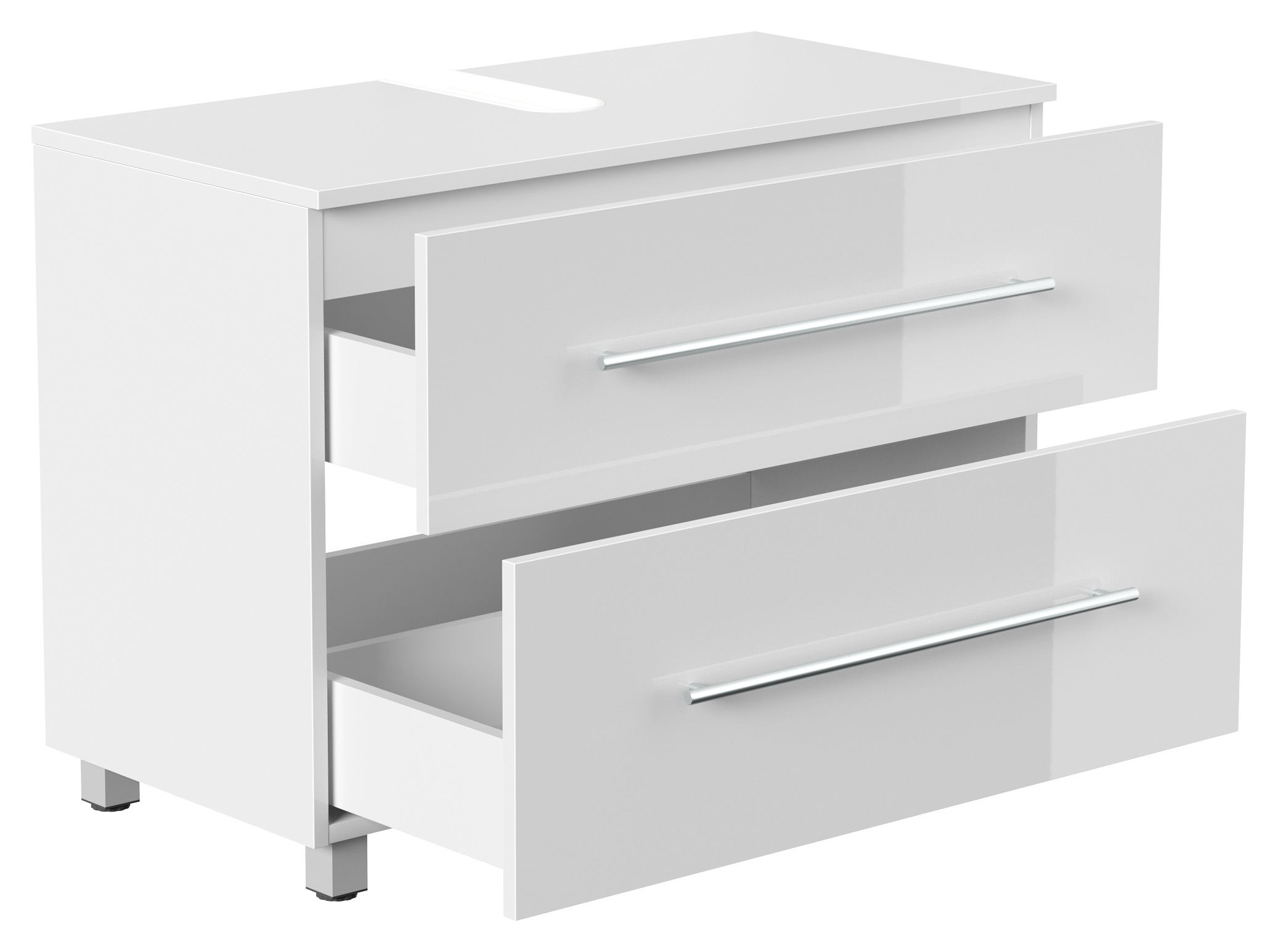 Universal Unterbau auf Standfüßen 85 cm SoftClose weiss hochglanz