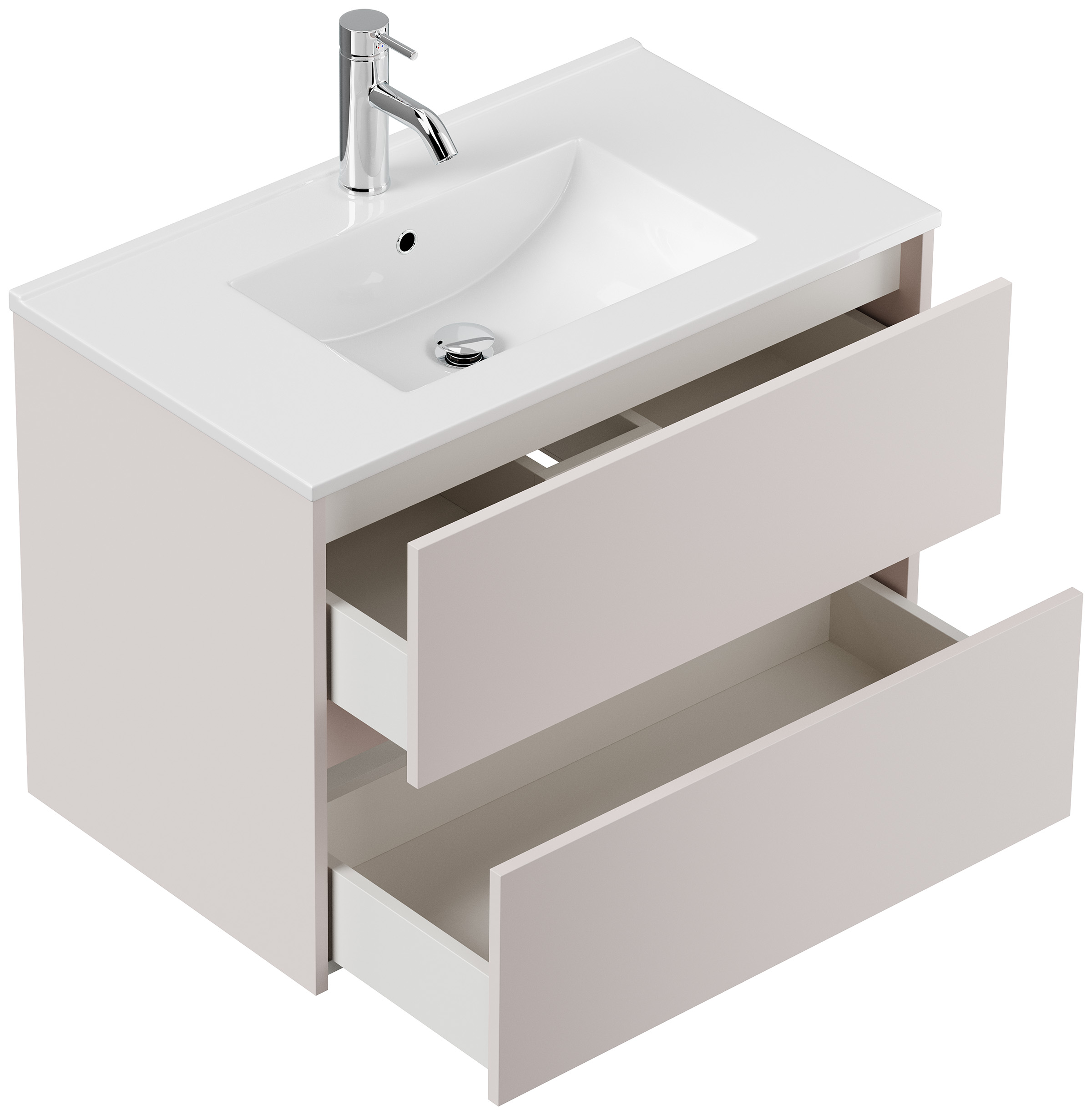 Badmöbel Taifun & Waschtisch 80 cm 2 Greifraum SoftClose Auszüge eiche gold