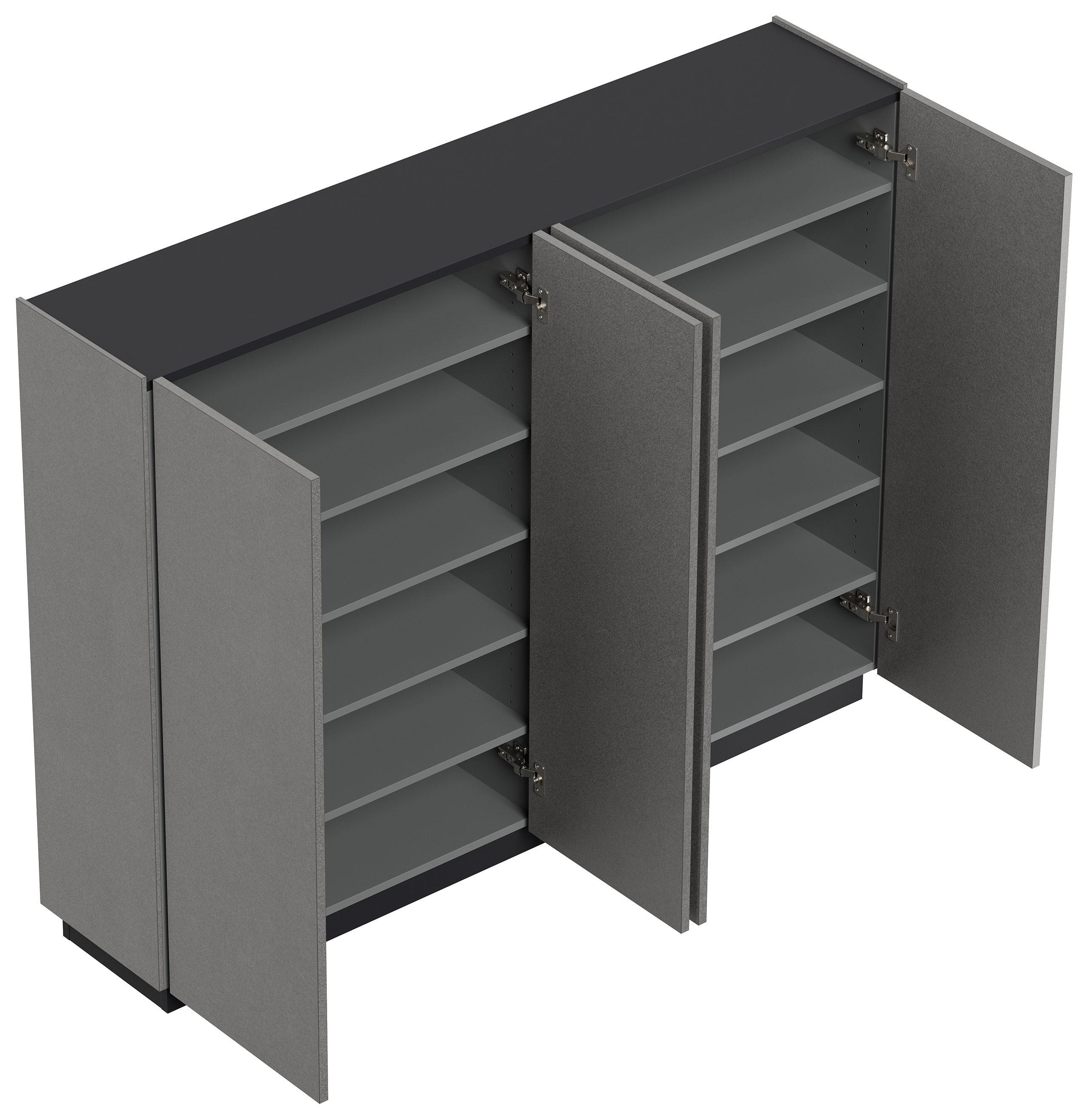 Raumwunder Schuhschrank Alius-XL 4 Türen 36 Paar Asche