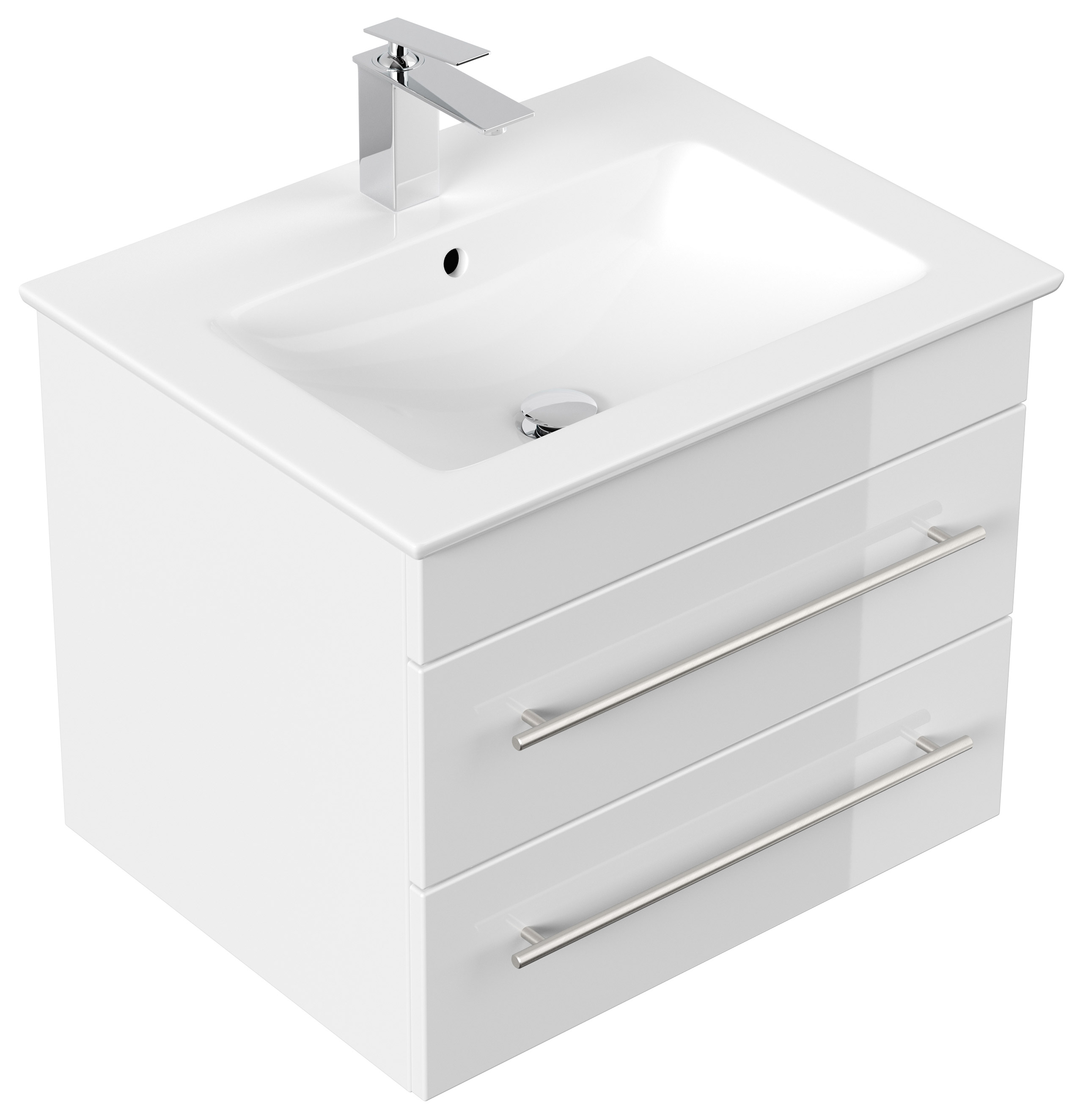 Badmöbel mit Villeroy & Boch Venticello Waschbecken 65 cm weiss hochglanz