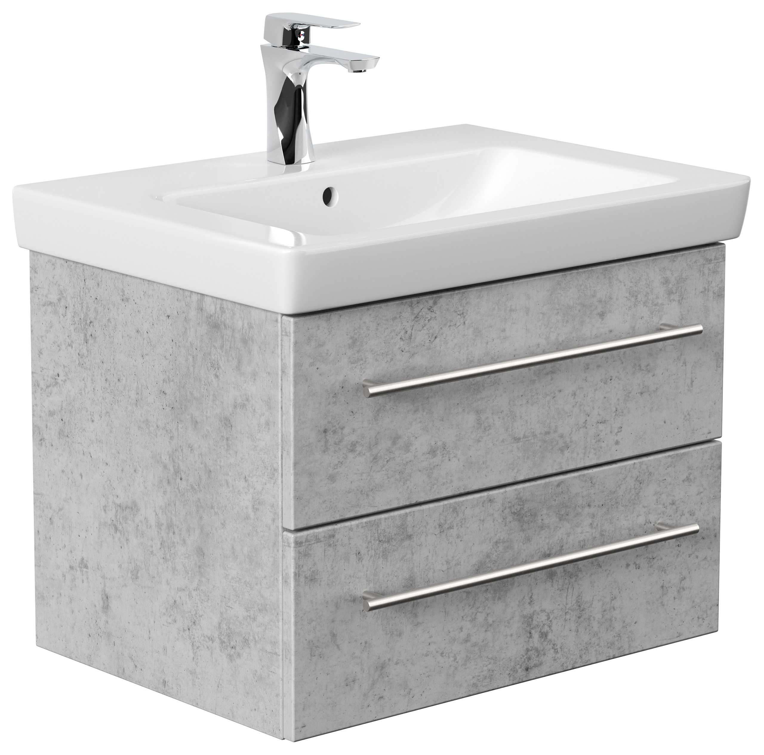 Badmöbel mit Villeroy & Boch Subway 2.0 Waschbecken 65 cm SoftClose beton