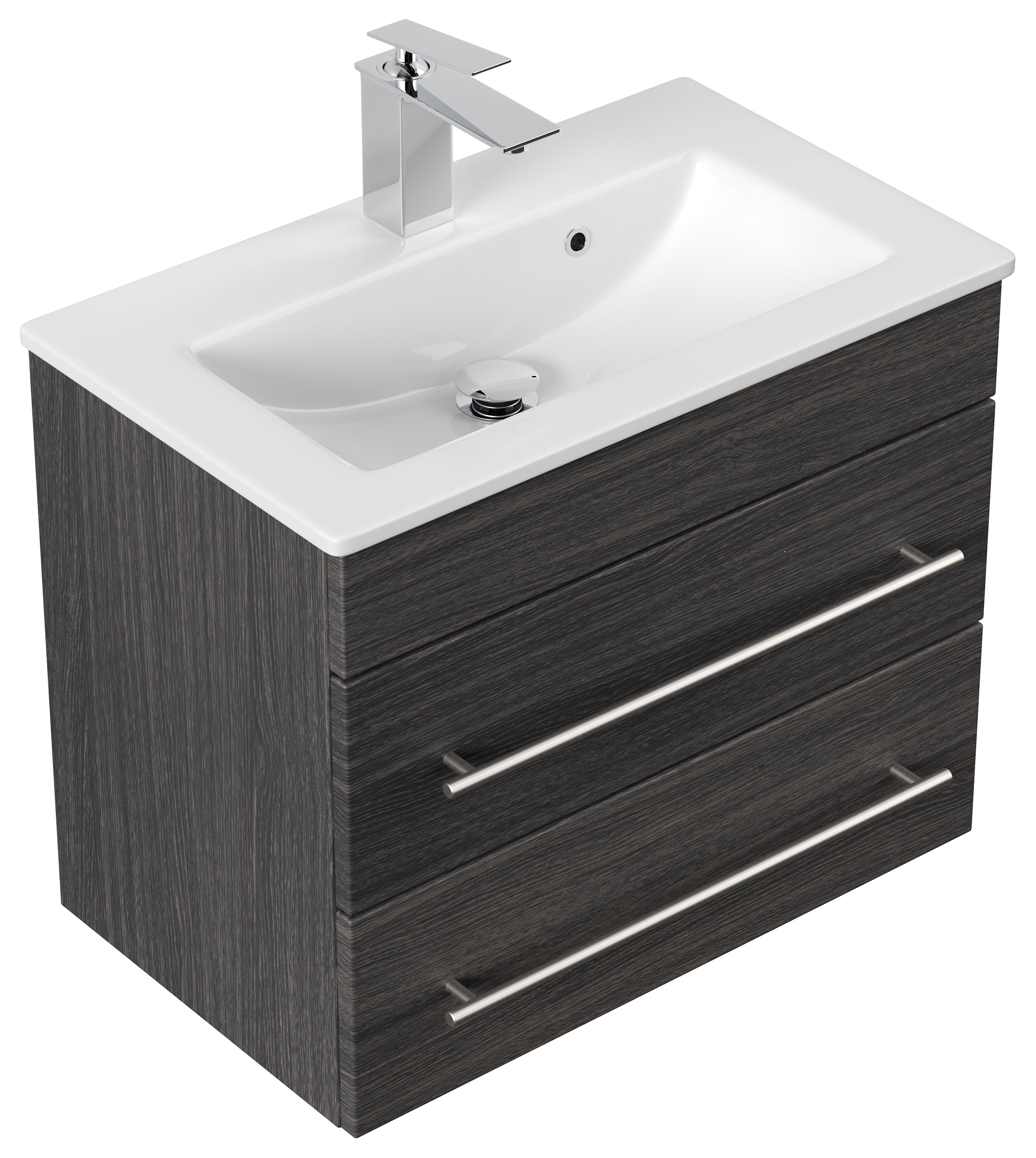 Badmöbel Mars 600 SlimLine SoftClose anthrazit gemasert Badmöbel Mars 600 SlimLine SoftClose anthrazit gemasert