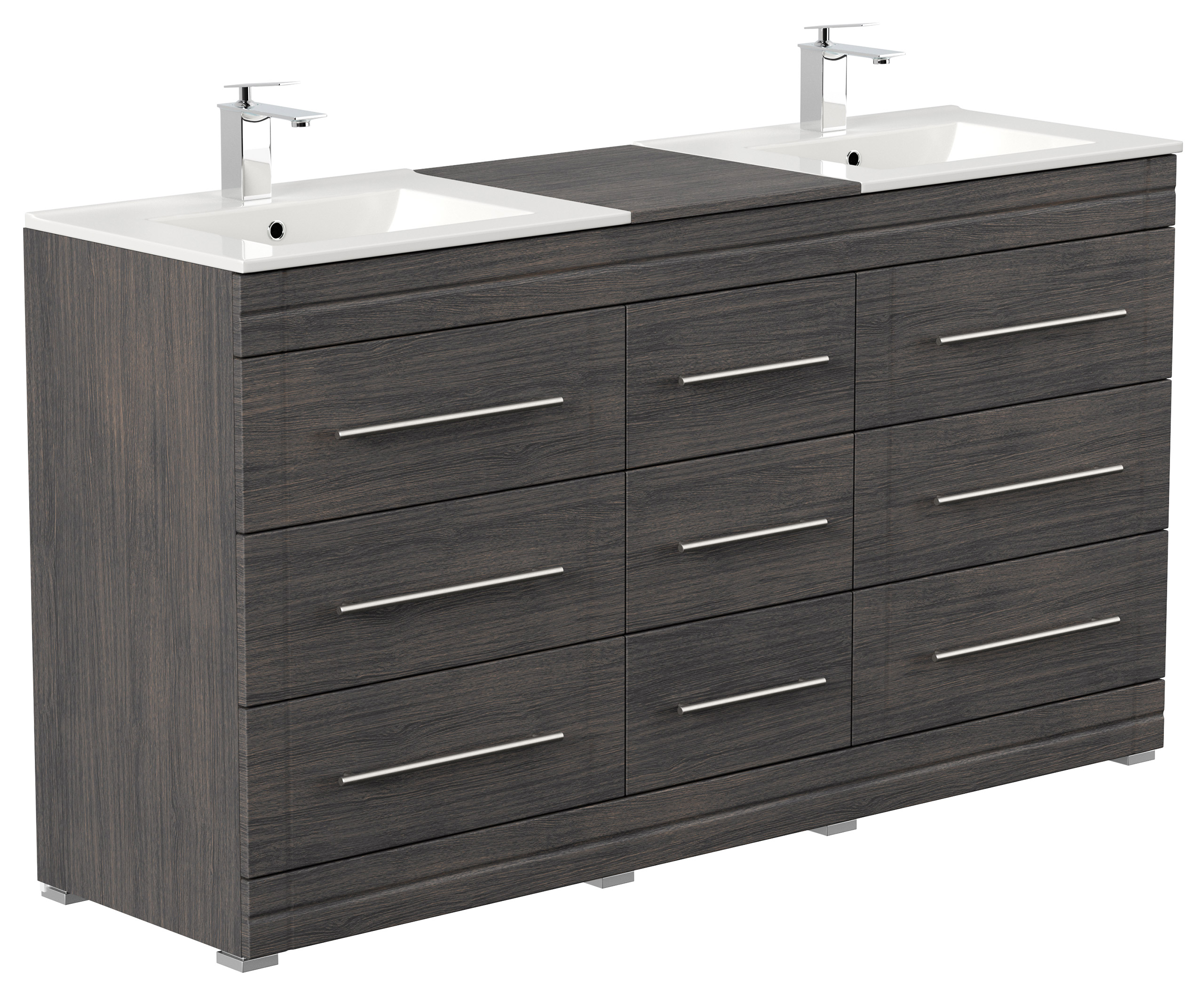 Stand Badmöbel Cosmo Modern SoftClose anthrazit gemasert