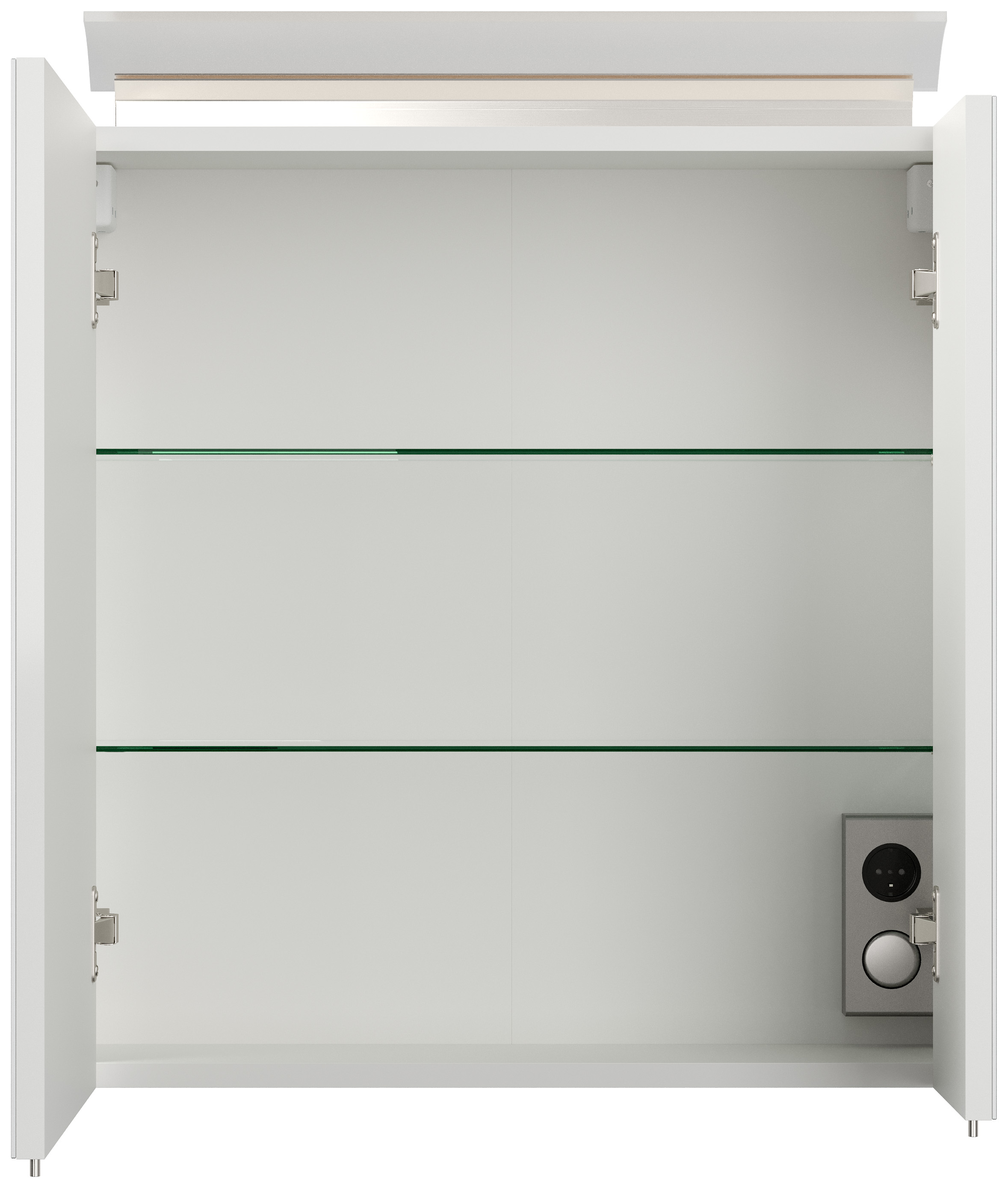 Badmöbelset Taifun 60cm 2tlg mit Spiegelschrank weiß Hgl