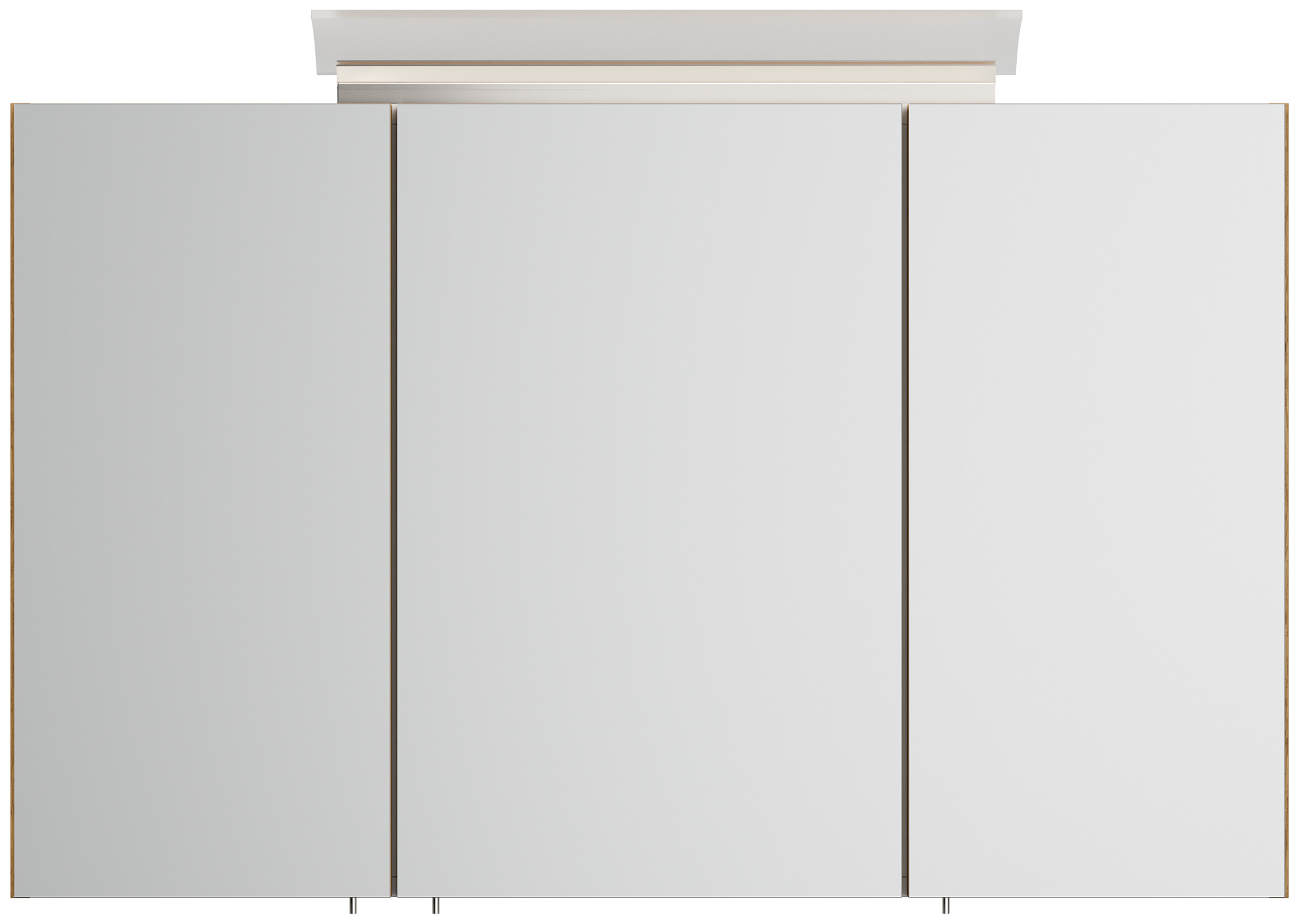 Spiegelschrank 100cm inkl. Design LED-Lampe und Glasböden eiche gold