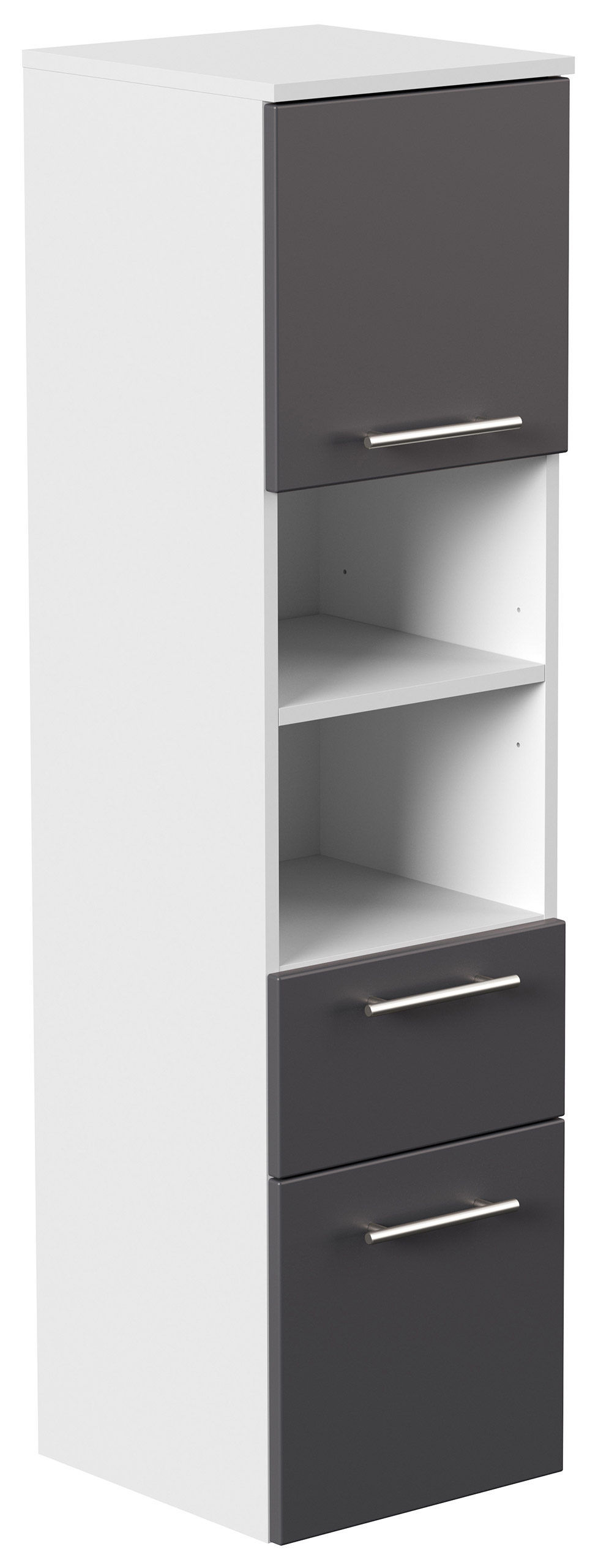 Hochschrank SANTINI 135cm weiss matt mit Fronten in anthrazit