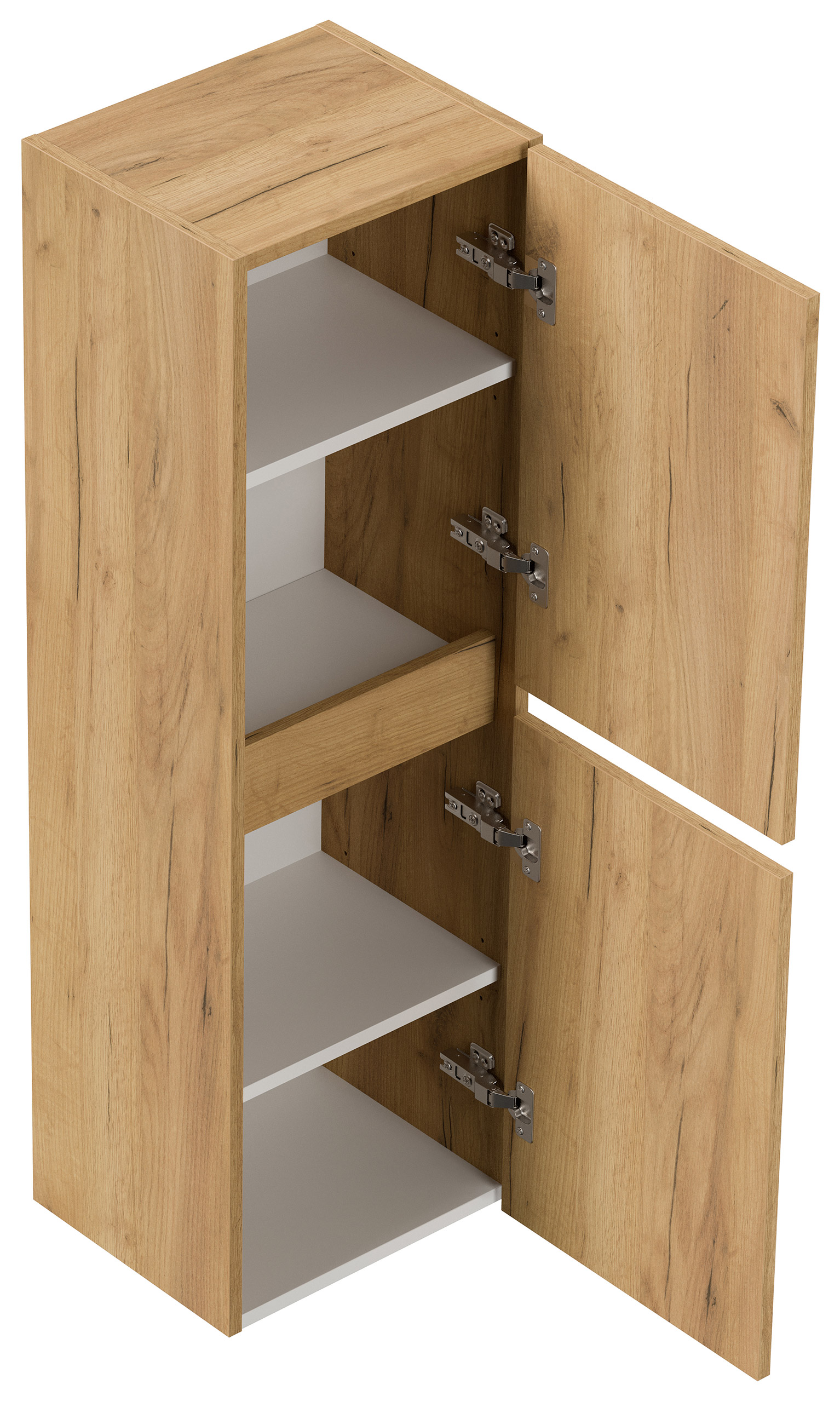Badezimmer Hochschrank 112cm Softclose Taifun zur Wandmontage eiche gold