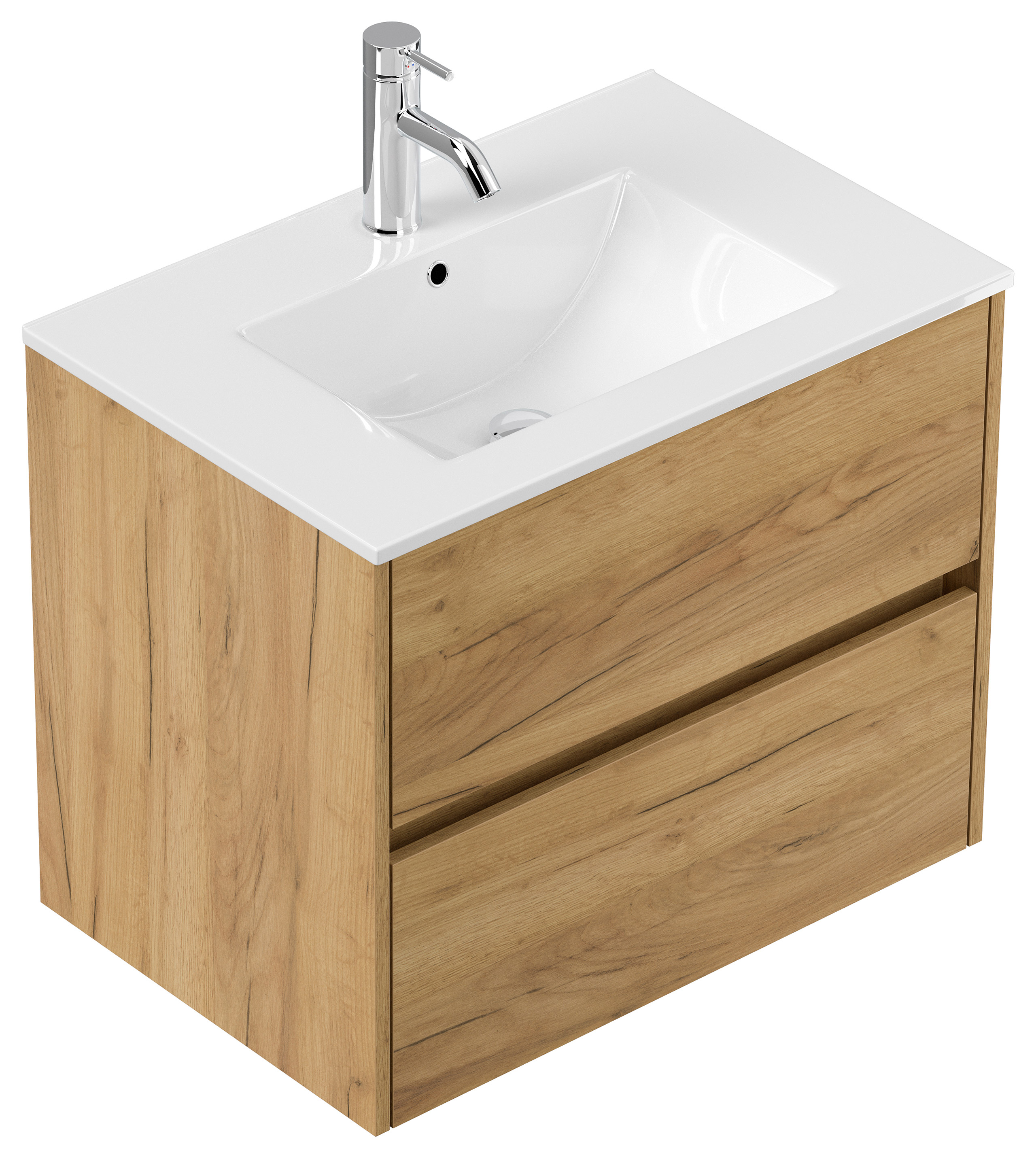 Badmöbelset Taifun 70cm 2tlg mit Spiegelschrank eiche gold