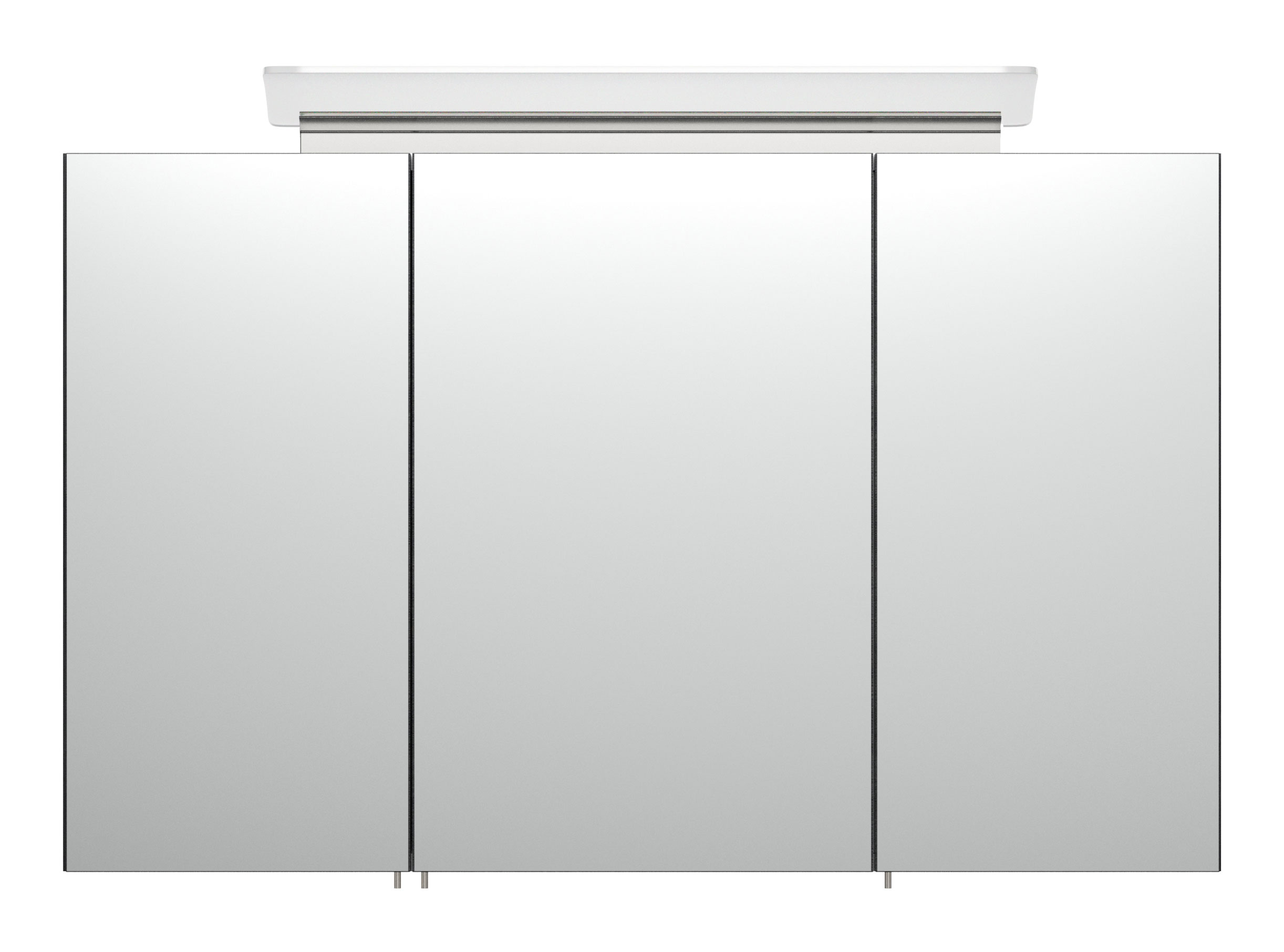 Spiegelschrank 100cm inkl. Design LED-Lampe und Glasböden graphit gemasert