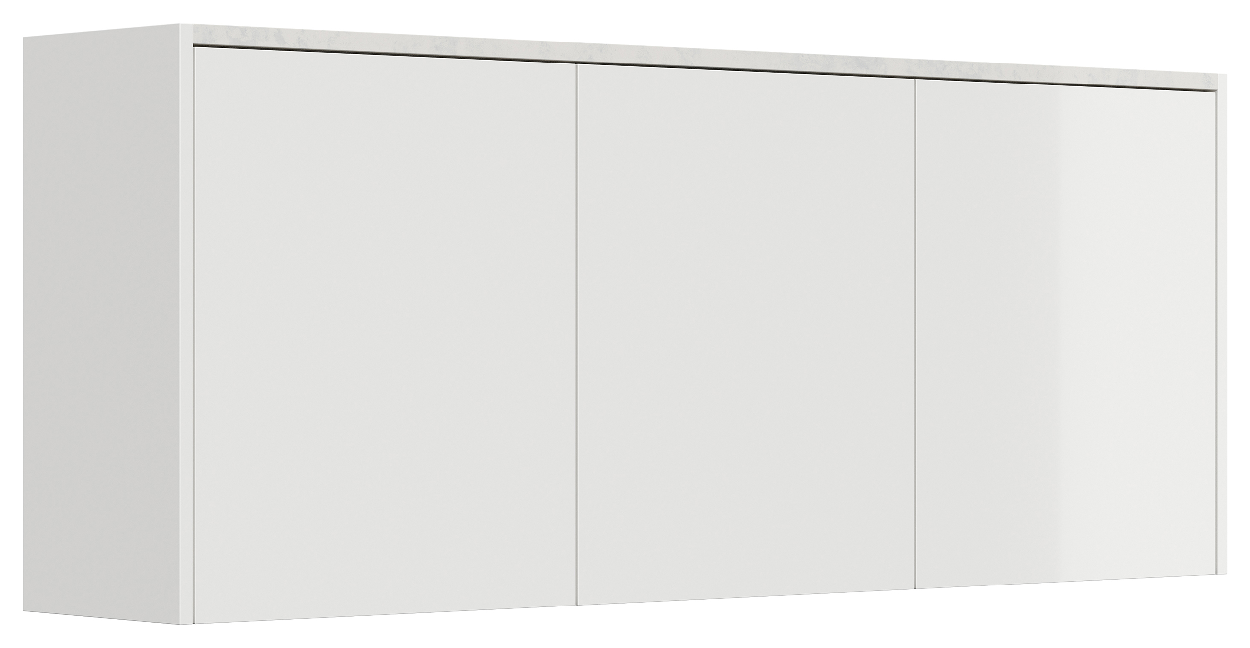 Premium Schuhschrank Alba-XL Quarztop 3 Türen 18 Paar Weiss Hochglanz