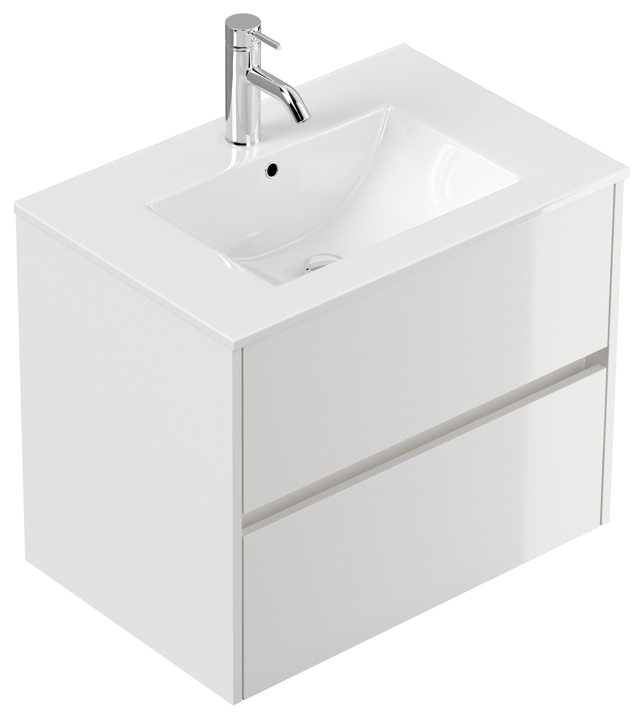 Badmöbelset Taifun 70cm 2tlg mit Spiegelschrank weiß Hgl
