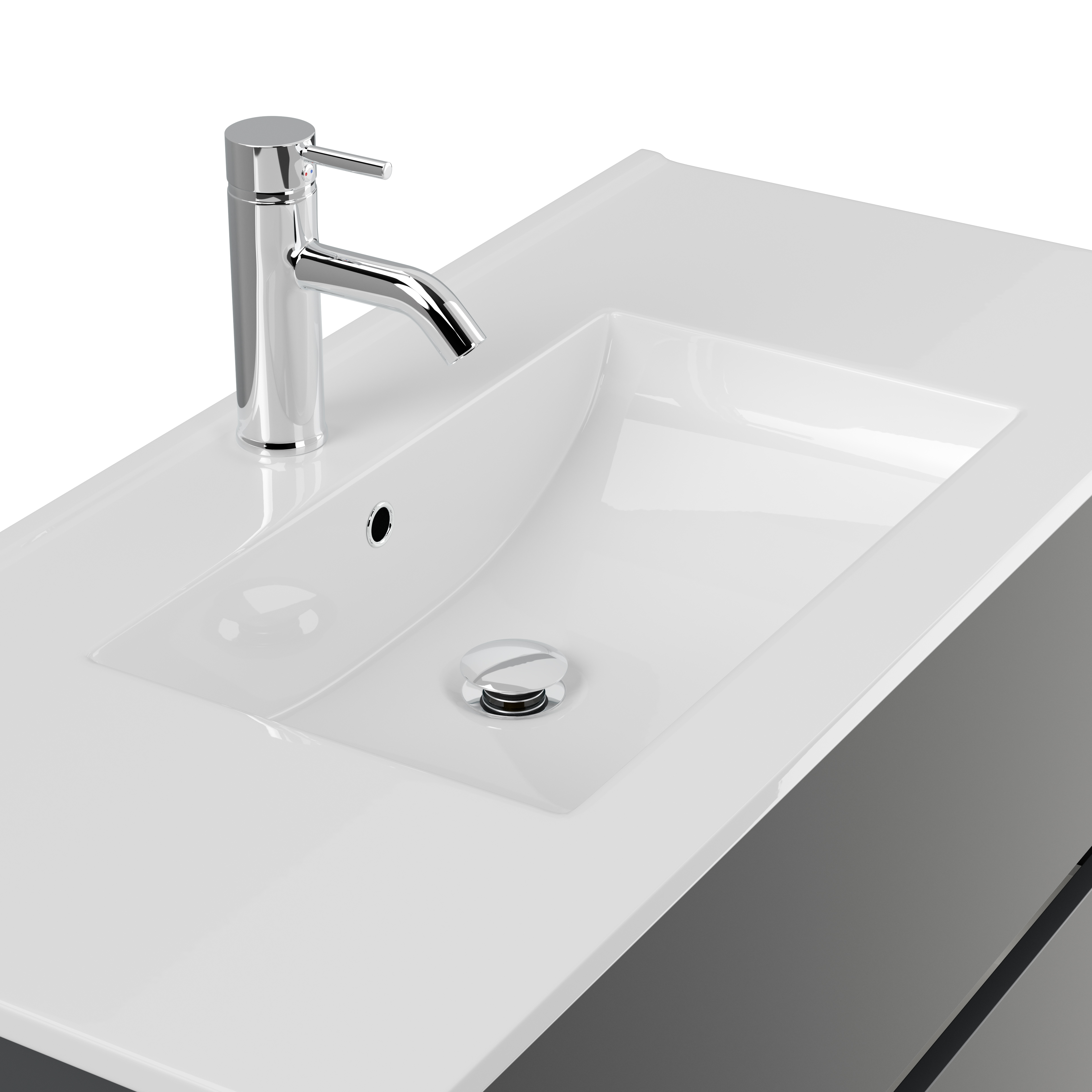Badmöbel Set Taifun 2tlg. 100 cm mit Spiegelschrank Grafit