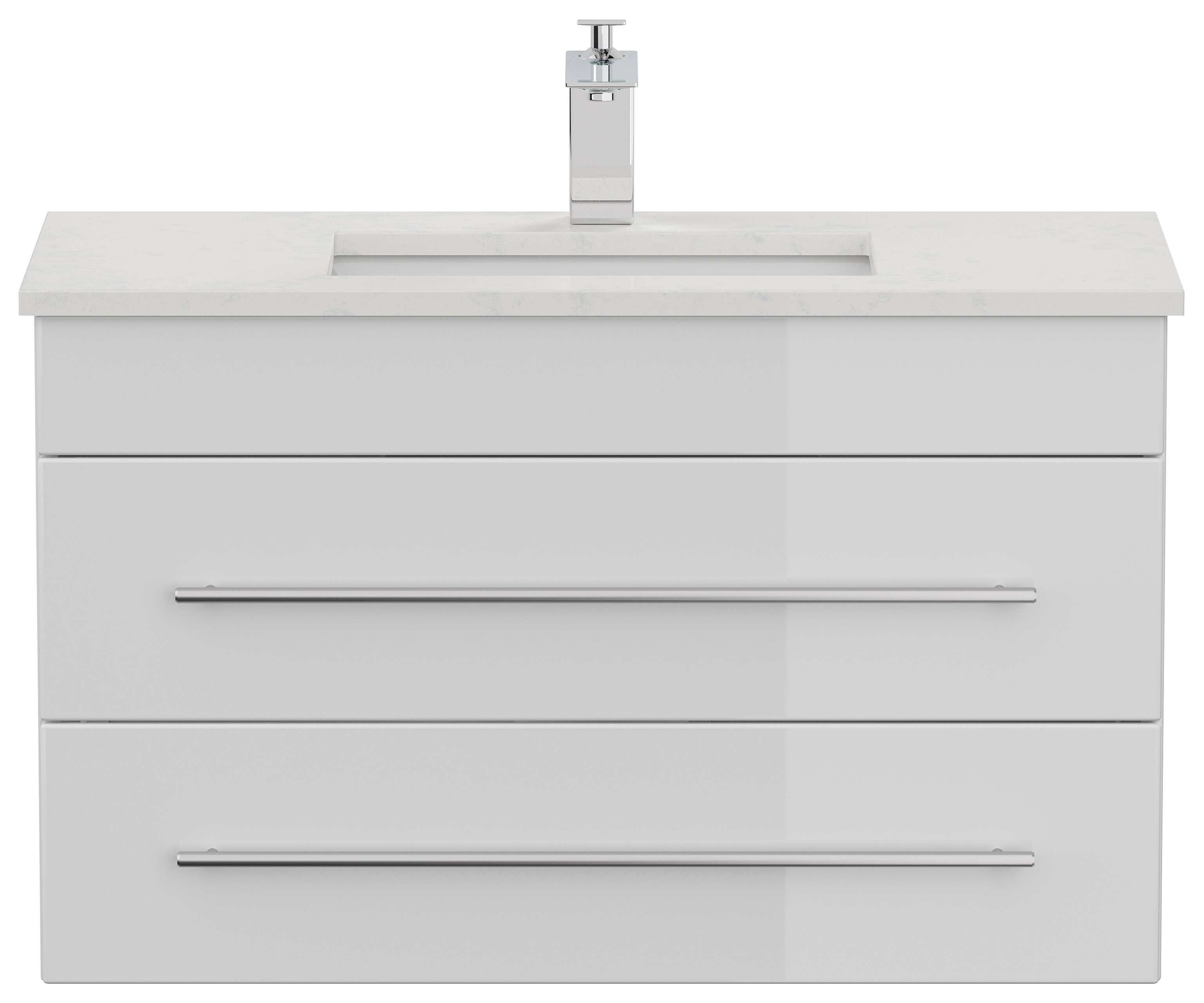 Badmöbel Eton 800 Quarz Carrara SoftClose weiss hochglanz
