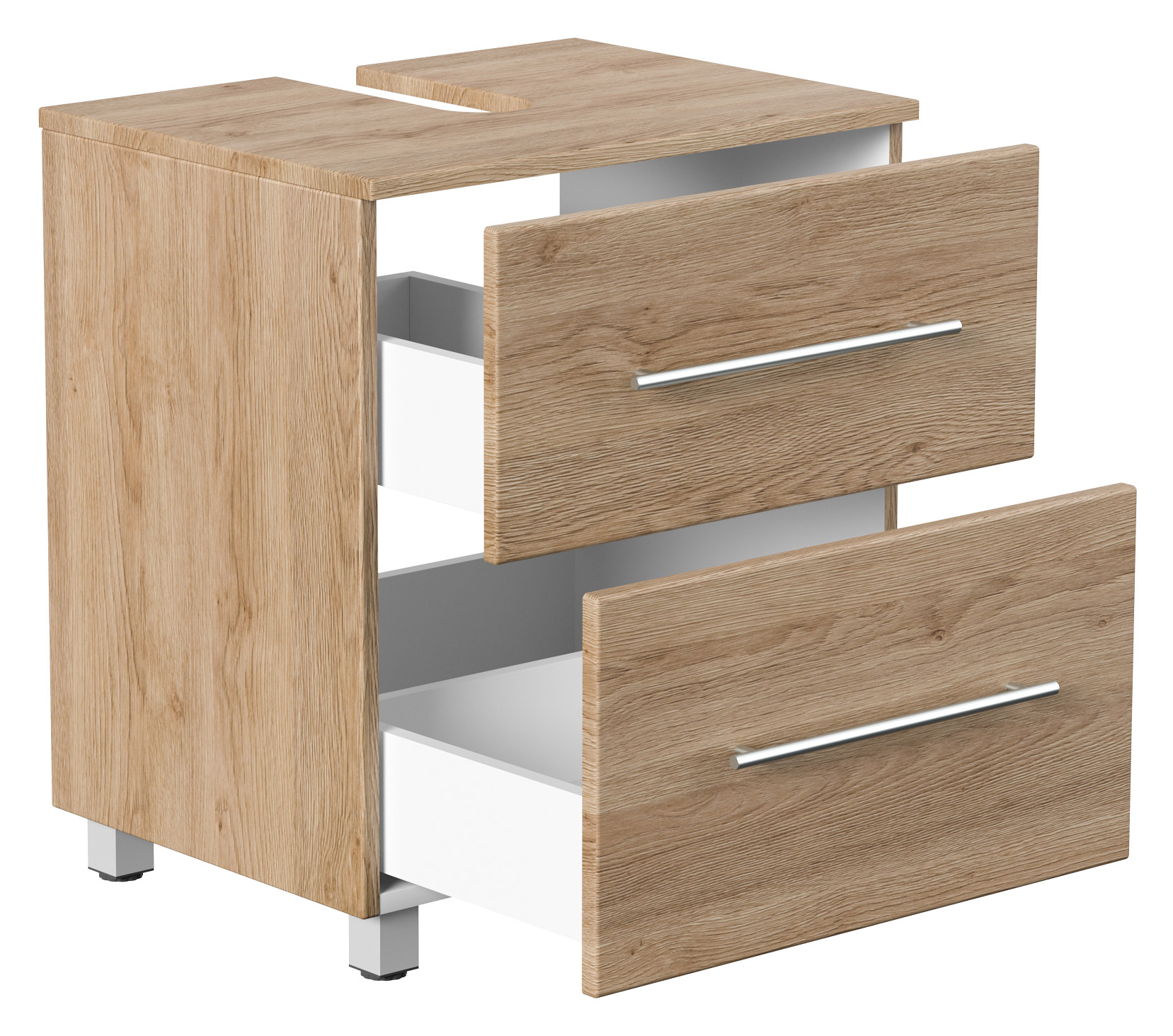 Universal Unterbau auf Standfüßen 55 cm SoftClose eiche hell