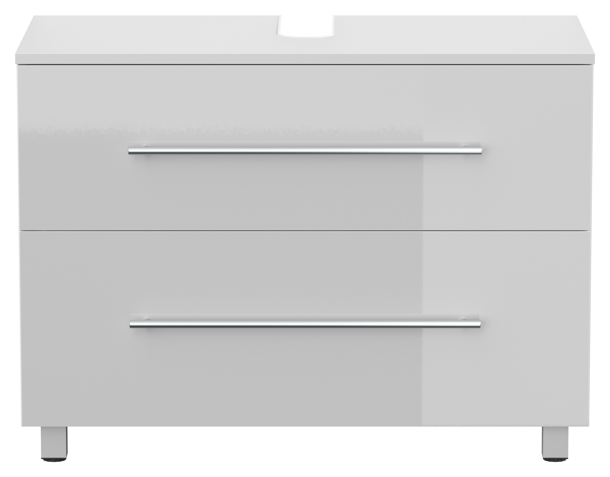 Universal Unterbau auf Standfüßen 85 cm SoftClose weiss hochglanz