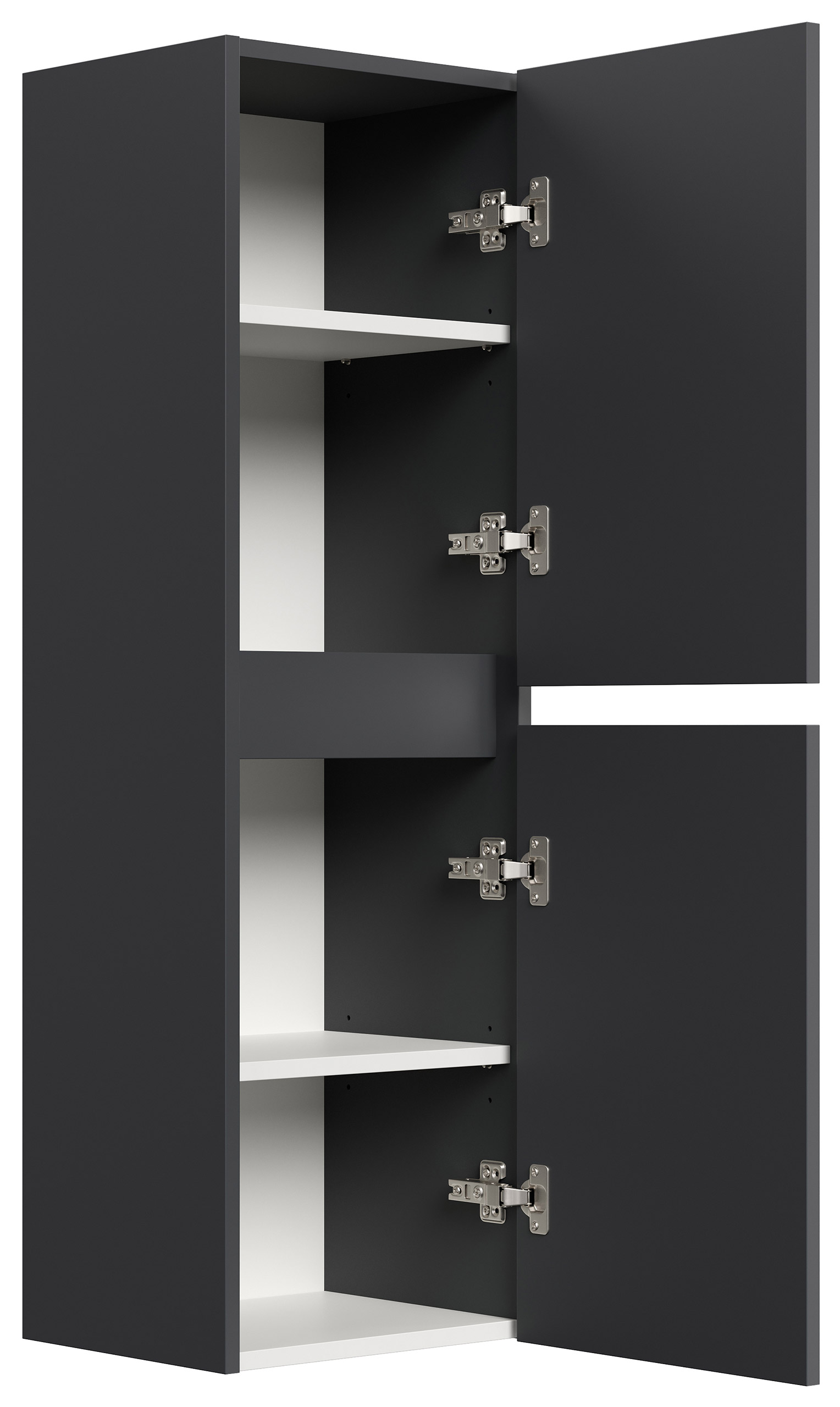 Badezimmer Hochschrank 112cm Softclose Taifun zur Wandmontage grafit