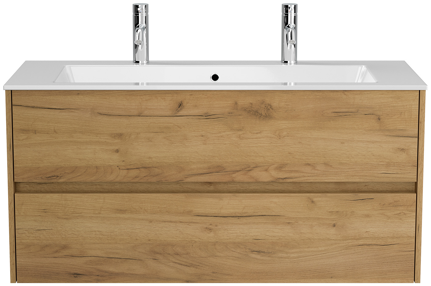 Doppelbadmöbel Taifun mit Waschtisch 120 cm 2 Greifraum SoftClose Auszüge eiche