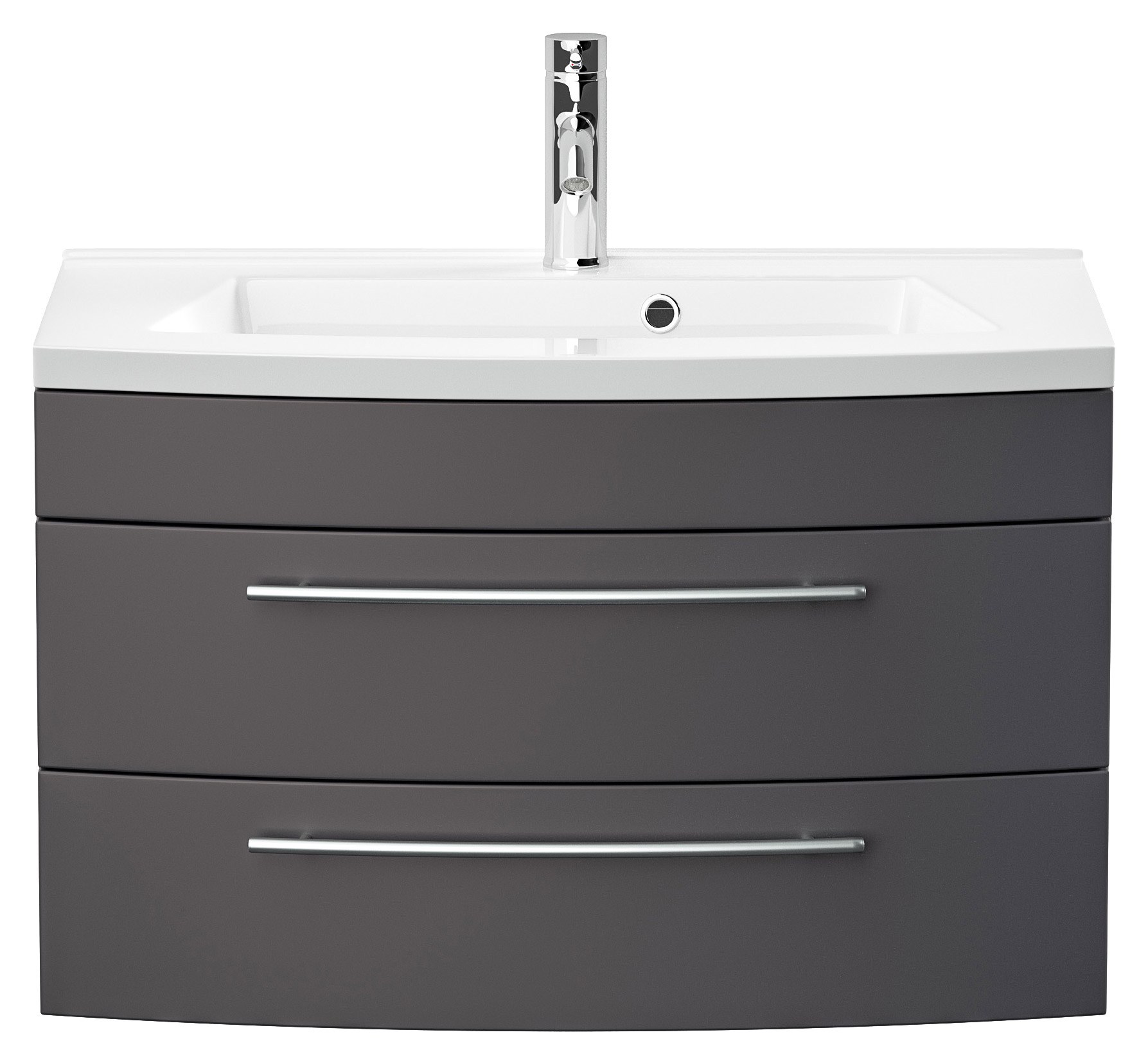 Badmöbel Bella 80 mit runder Front SoftClose anthrazit