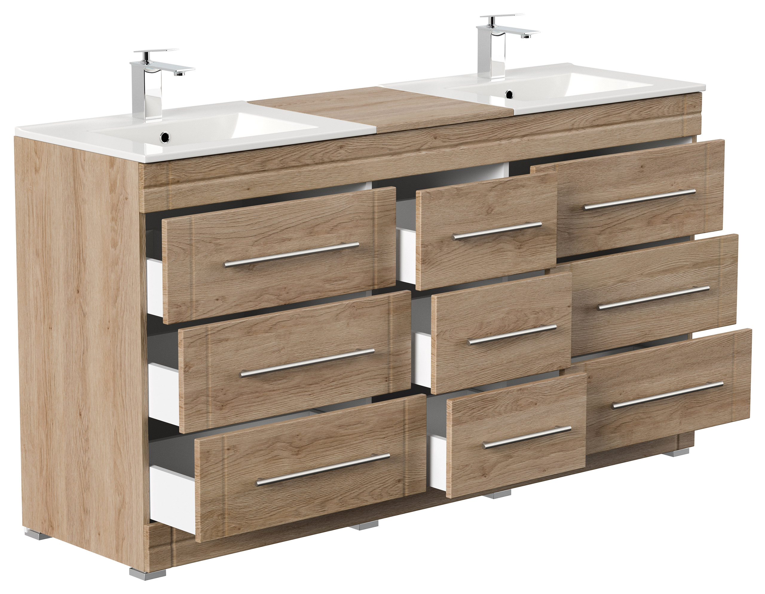 Stand Badmöbel Cosmo Modern SoftClose eiche hell