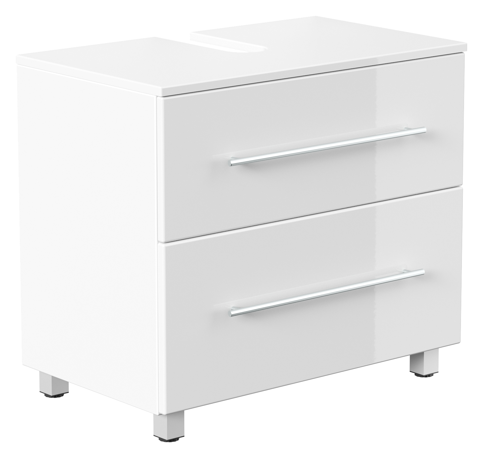 Universal Unterbau auf Standfüßen 70 cm SoftClose weiss hochglanz