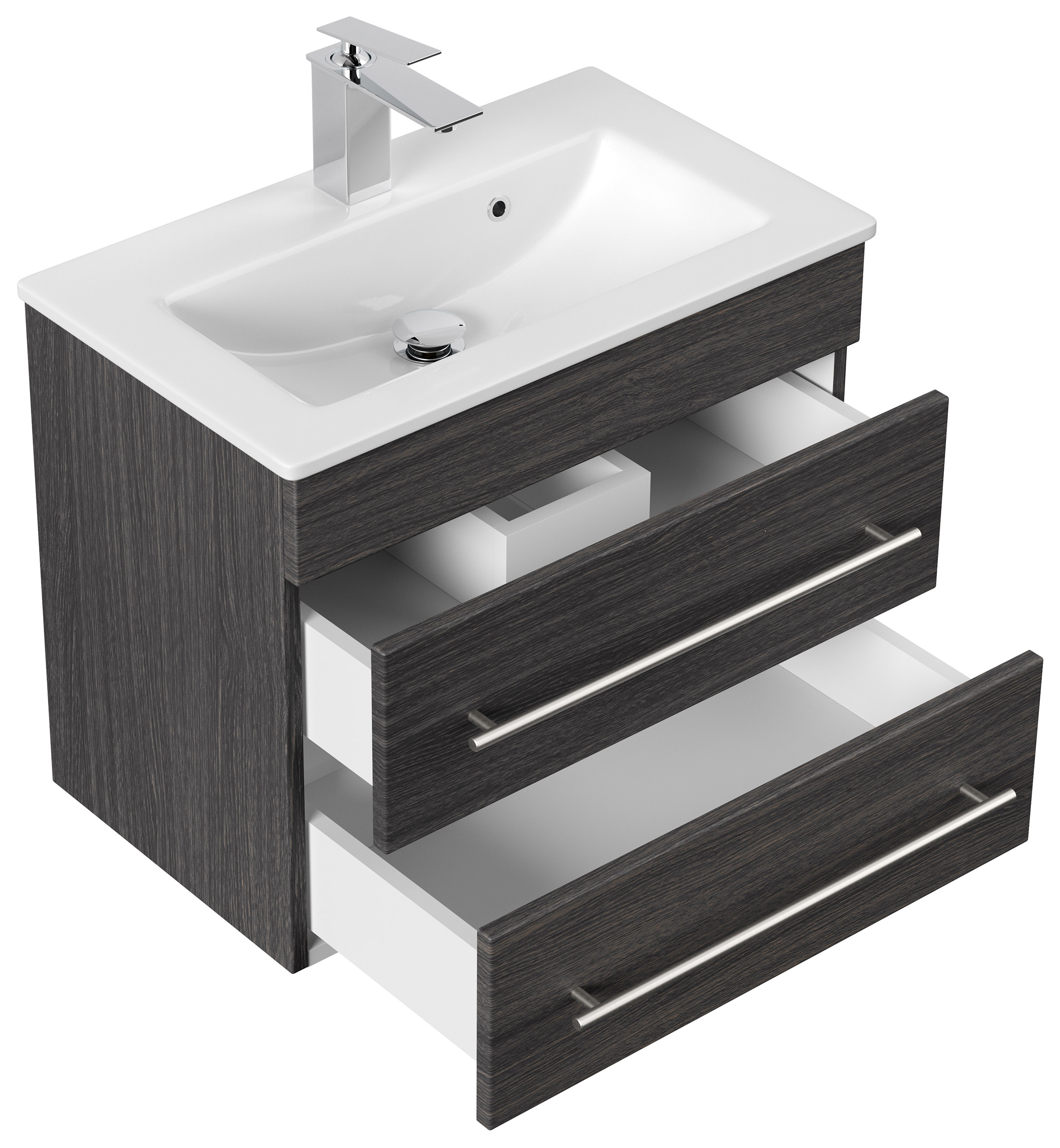Badmöbel Mars 600 SlimLine SoftClose anthrazit gemasert Badmöbel Mars 600 SlimLine SoftClose anthrazit gemasert