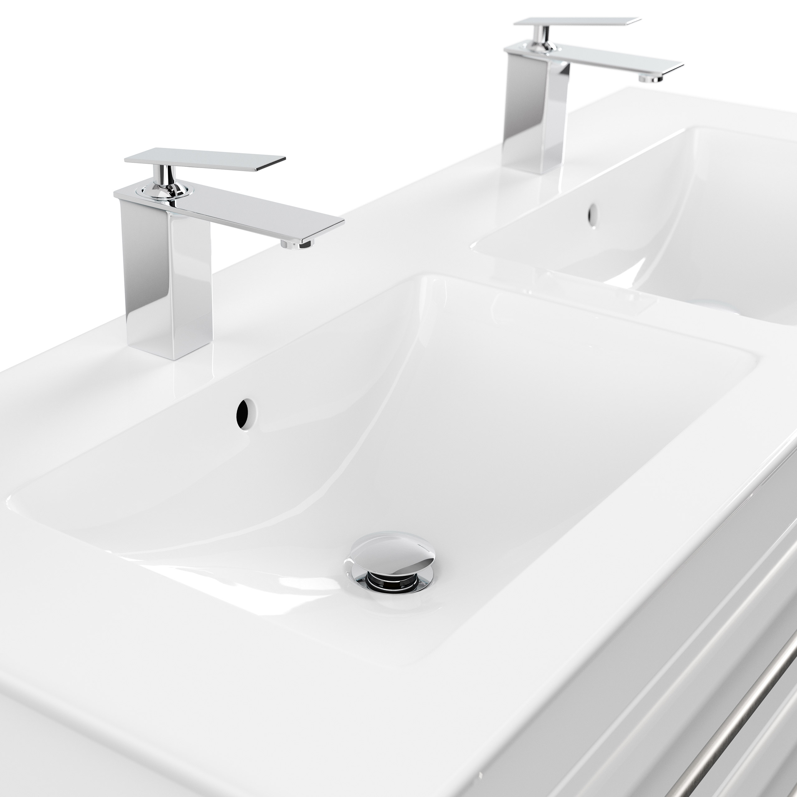 Badmöbel mit Villeroy & Boch Venticello Waschbecken 130 cm Doppel Weiss