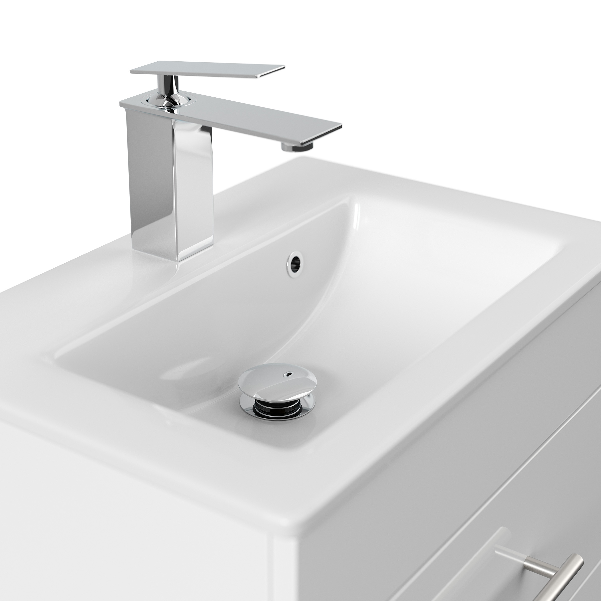 Badmöbel Mars 500 SlimLine SoftClose weiss hochglanz