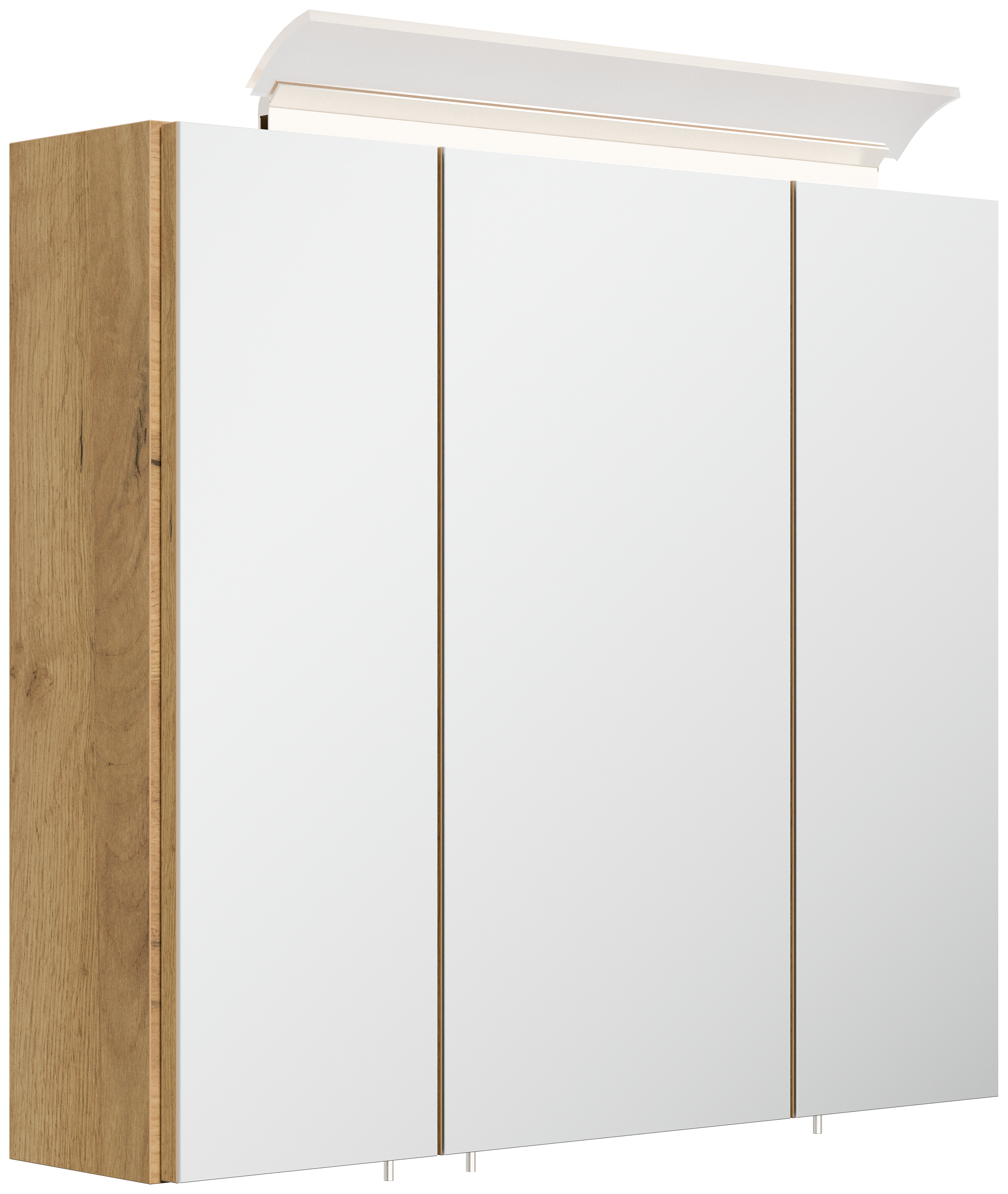 Badmöbelset Taifun 70cm 4tlg mit Spiegelschrank & 2x Badschrank eiche gold