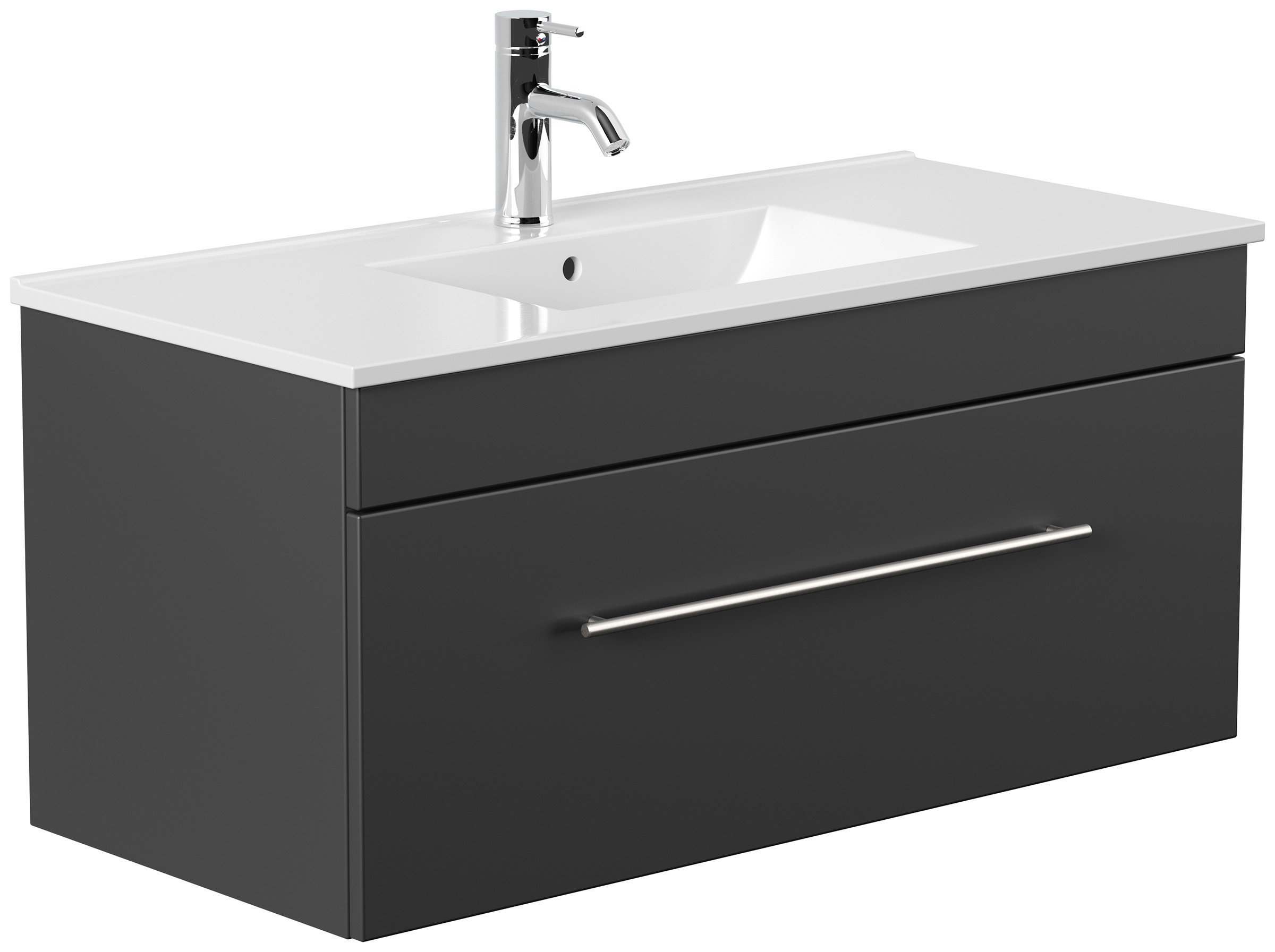 Badmöbel Linea 100cm SoftClose schwarz
