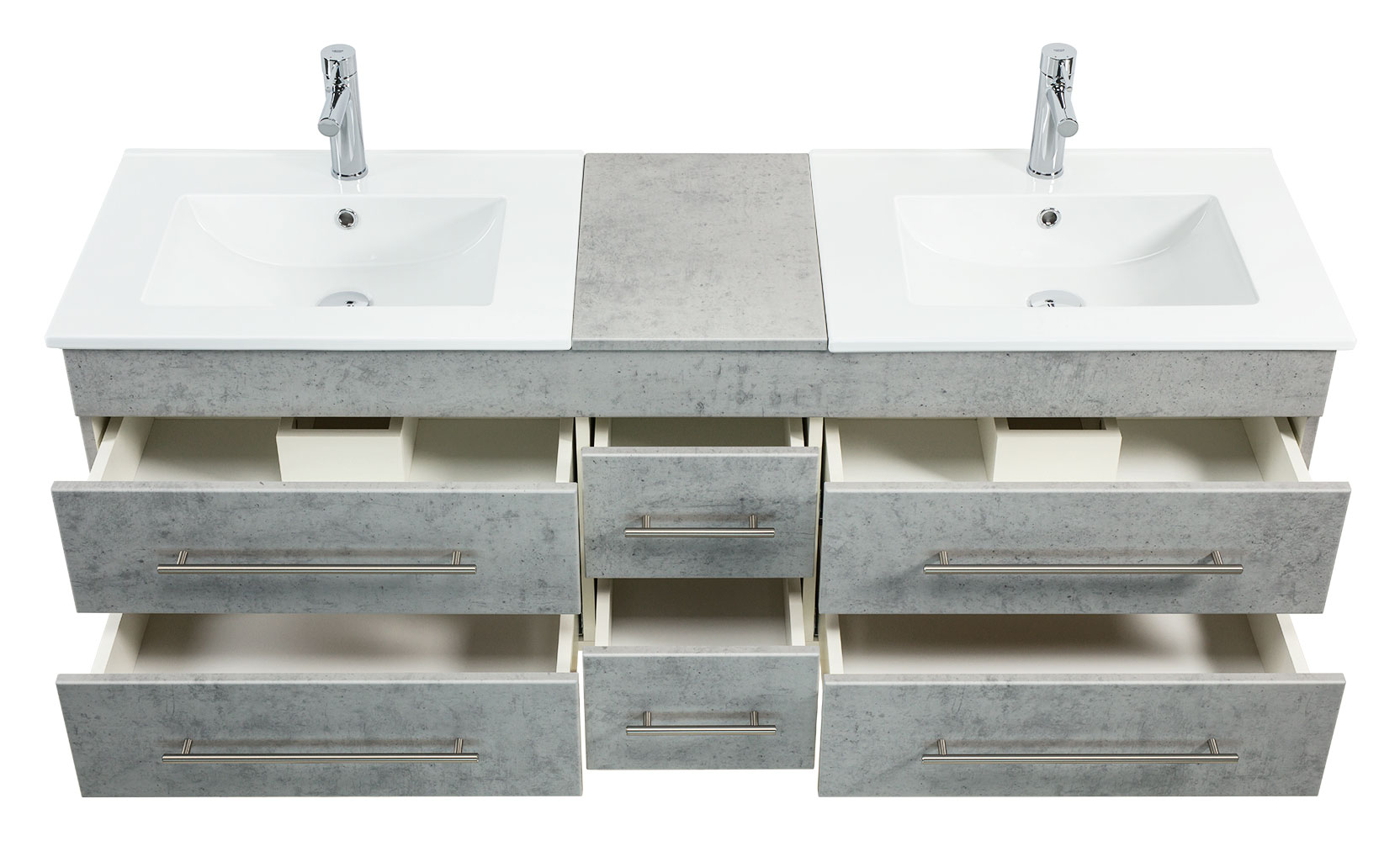 Badmöbel Milano XL 172cm Doppel- Waschtisch SoftClose beton