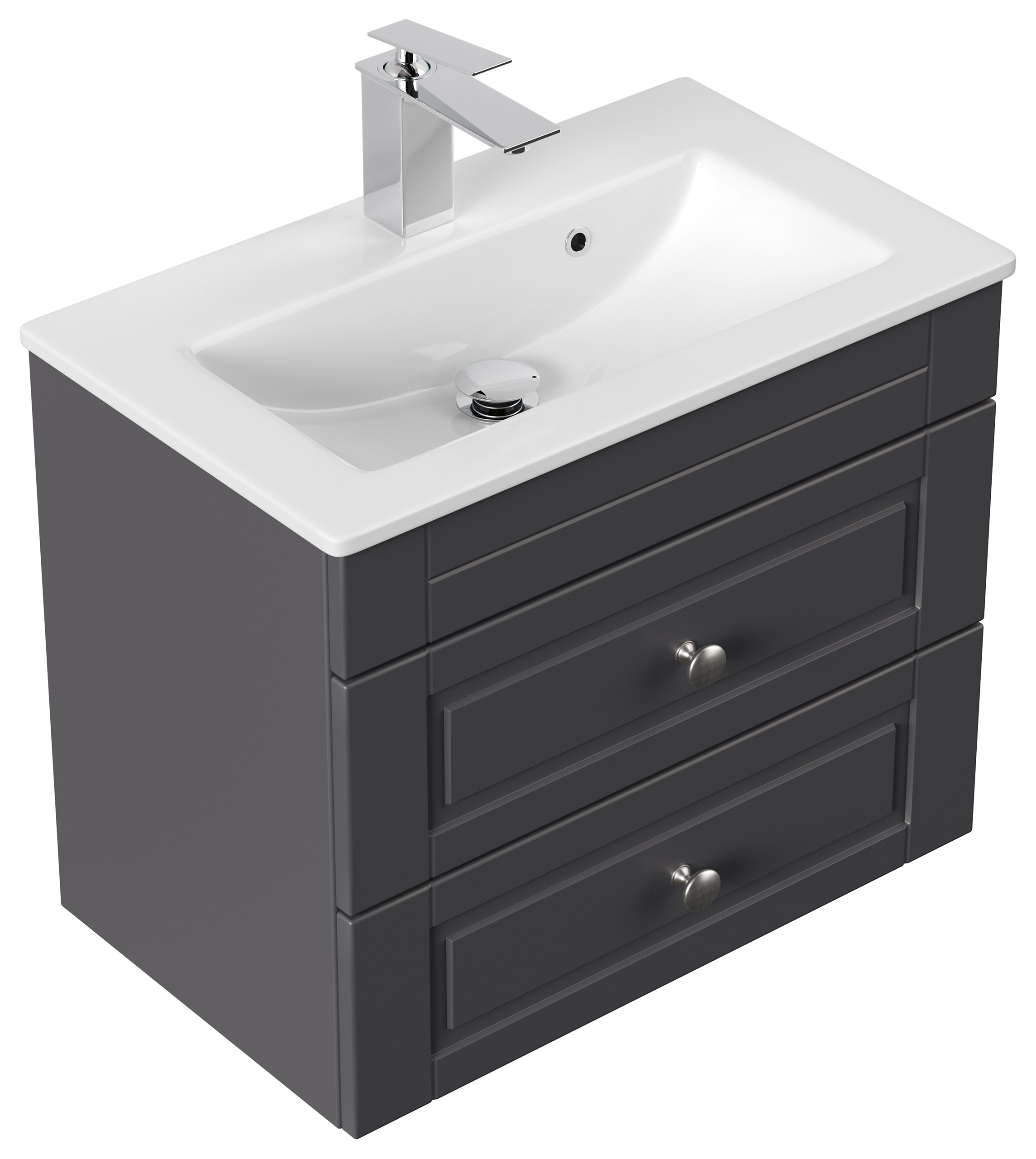 Badmöbel Mars 600 SlimLine Cottage SoftClose anthrazit