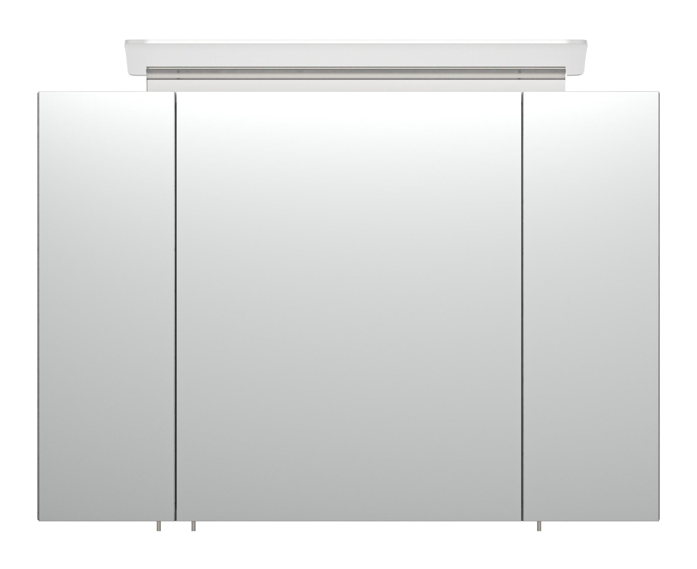 Spiegelschrank 90cm inkl. Design LED-Lampe und Glasböden beton