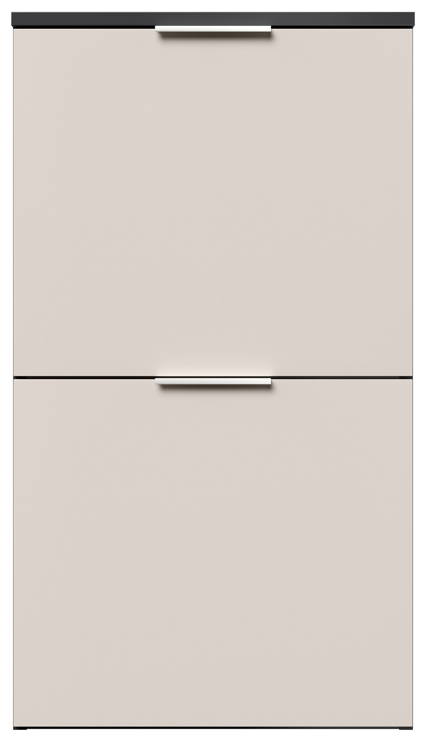 Schuhschrank Domus-S hängend 2 Klappen 8 Paar Schuhe lackiert Creme-Grafit